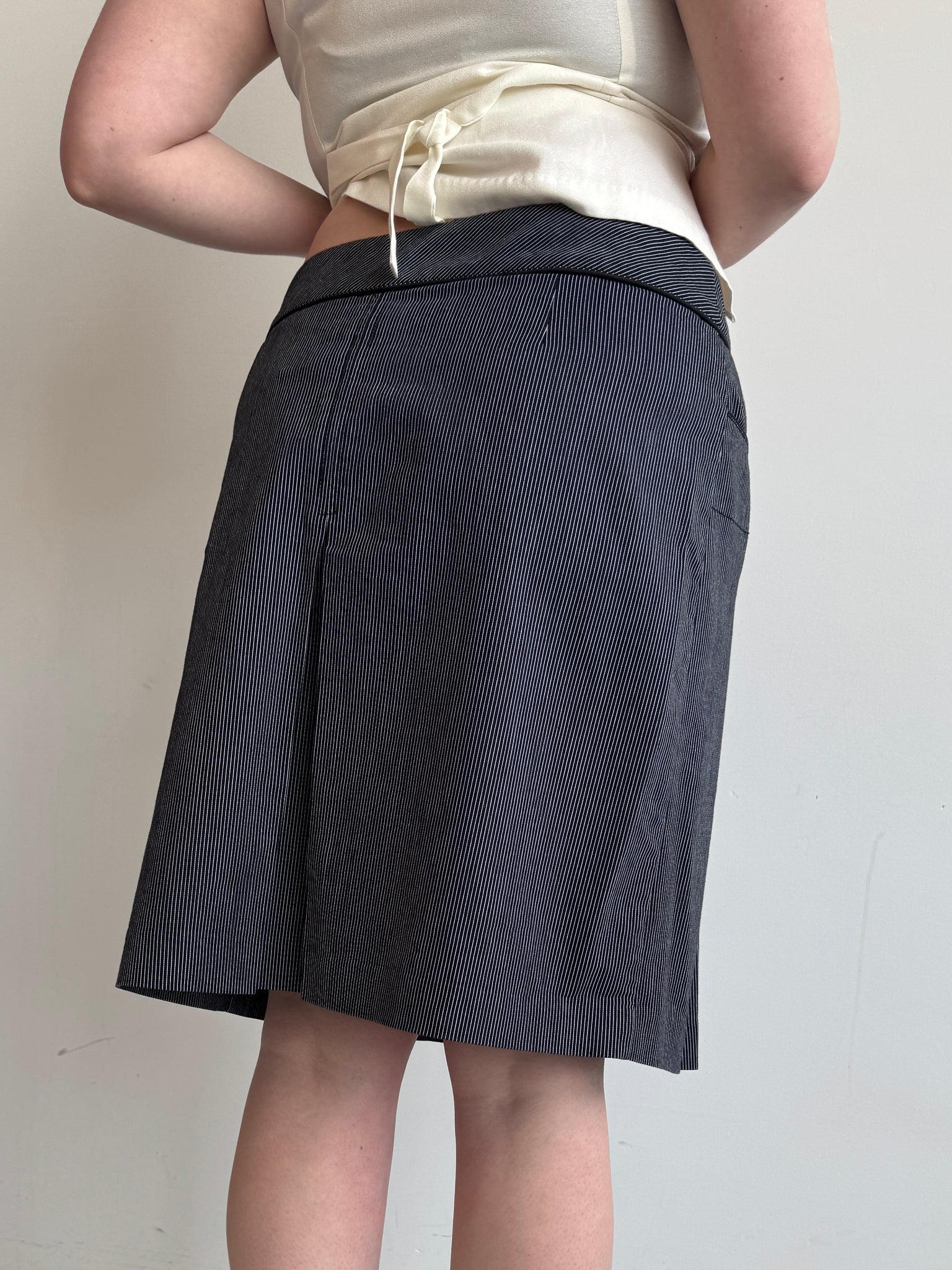 Vintage - Black Striped Skirt (L/XL)