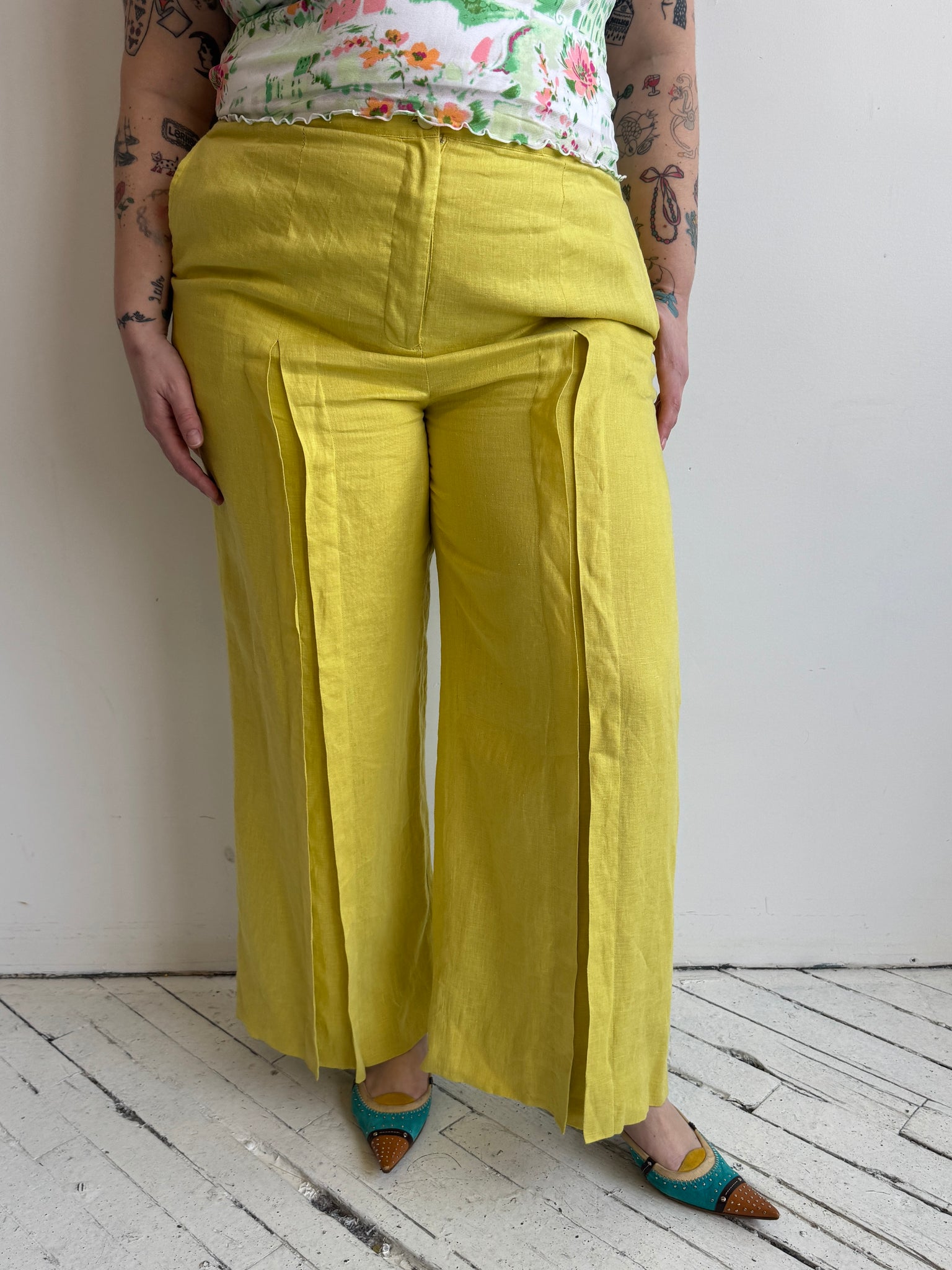 Vintage - Yellow Linen Pants (1X)