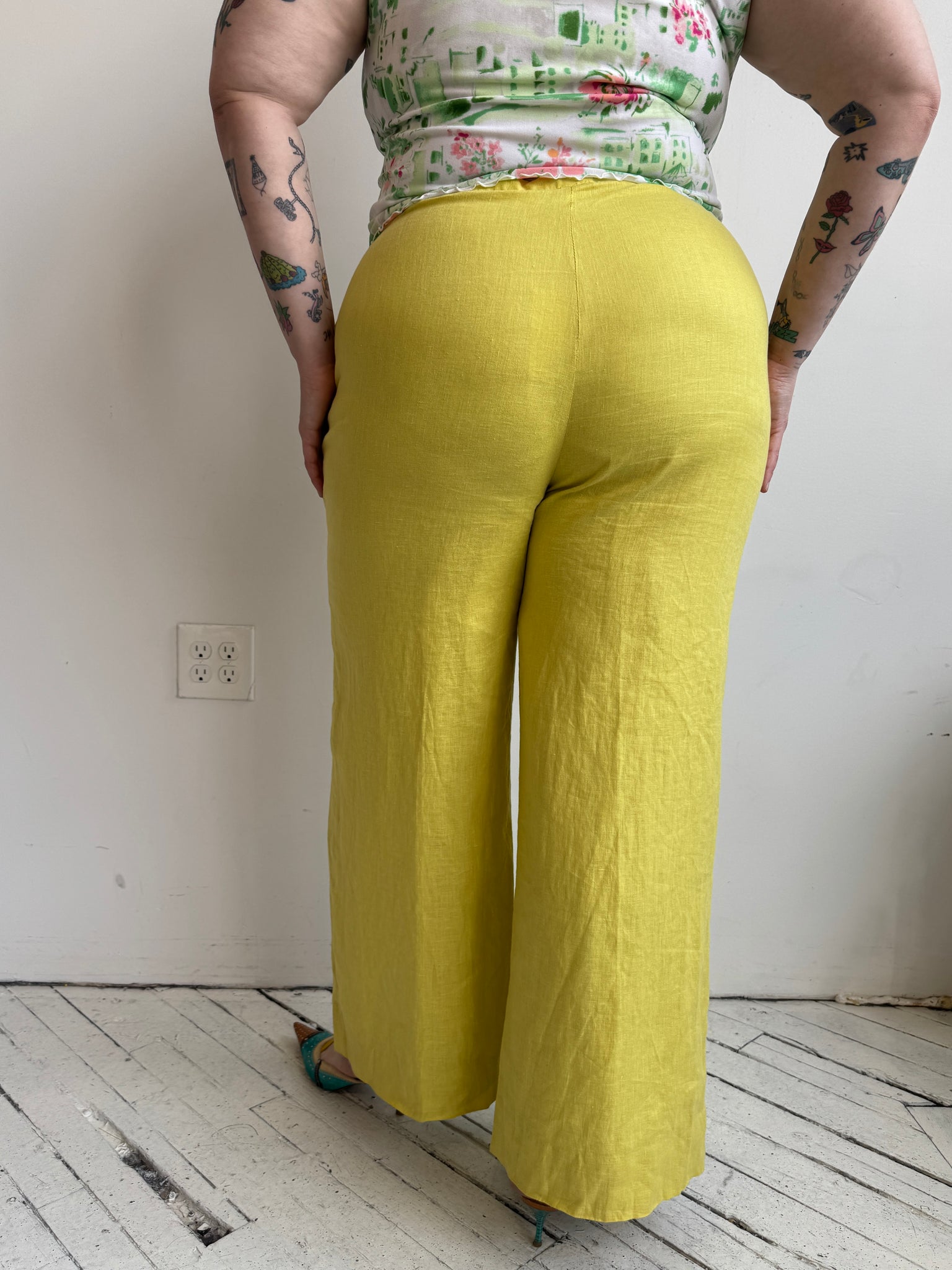 Vintage - Yellow Linen Pants (1X)