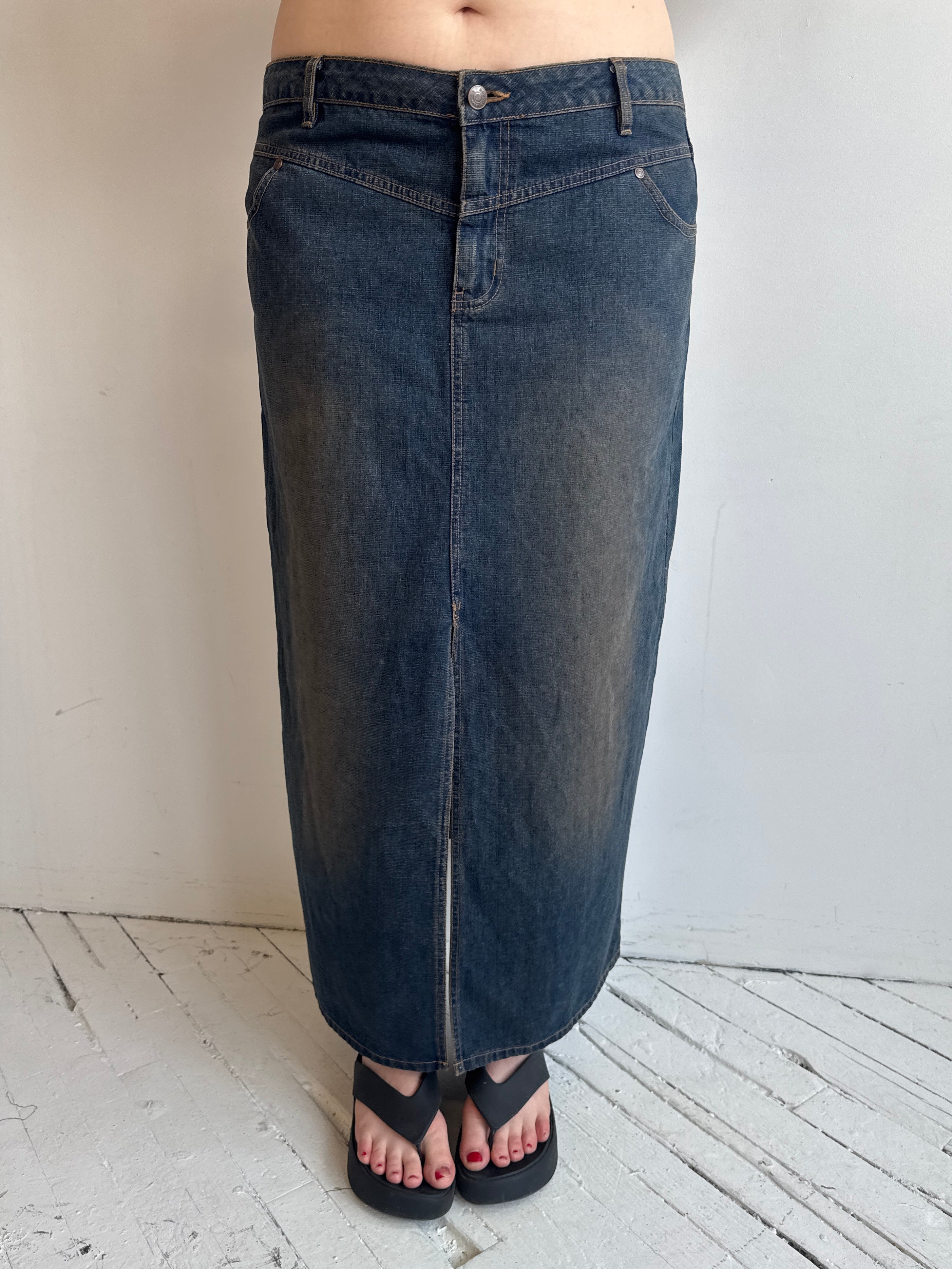 Vintage - Denim Maxi Skirt (XL)