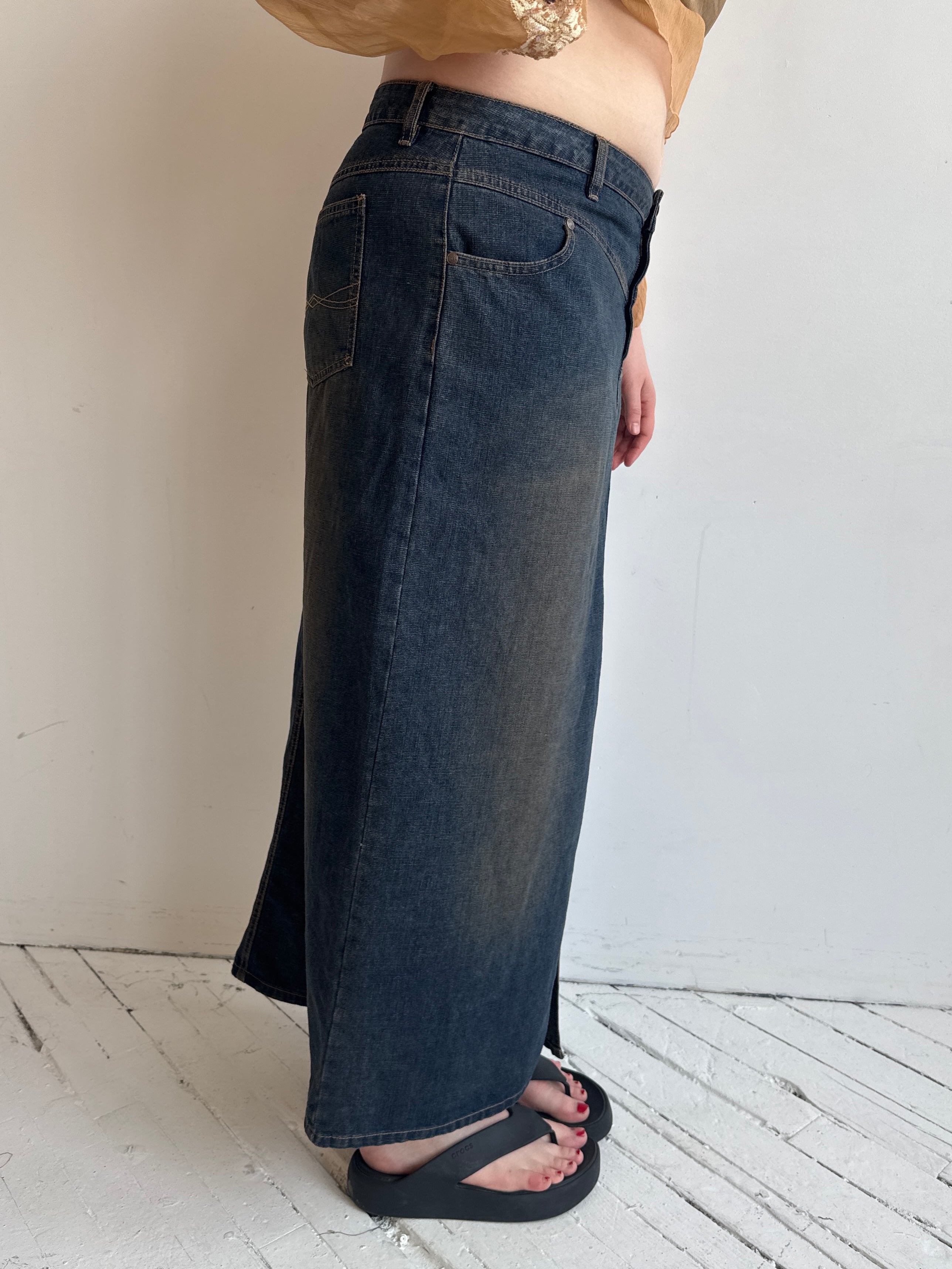 Vintage - Denim Maxi Skirt (XL)