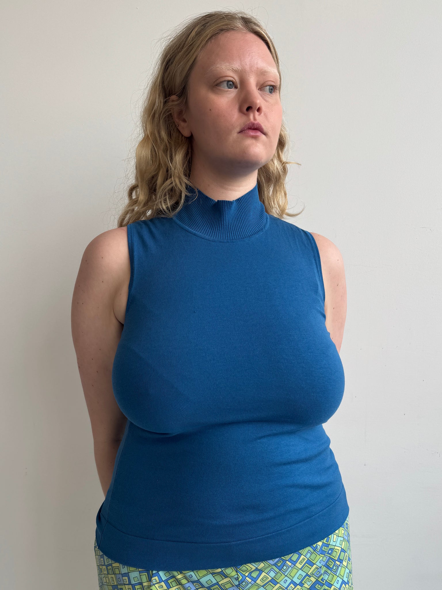 Vintage - Blue Silk Knit Tank (M/L)