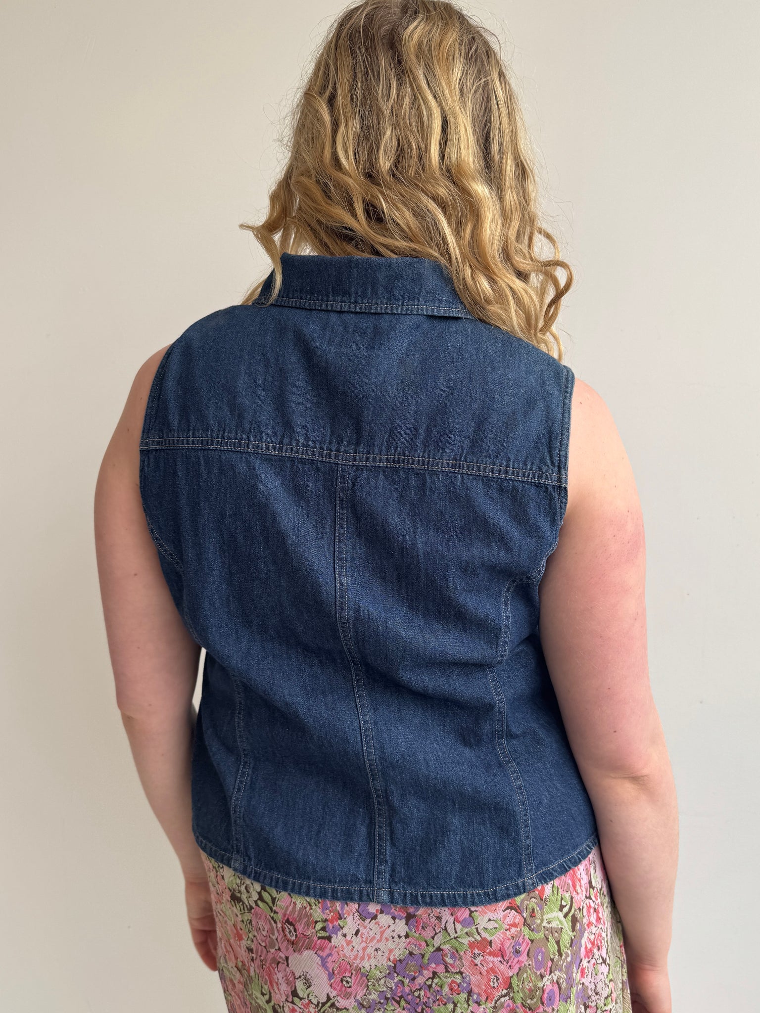 Vintage - Denim Zip Up Vest (XL)