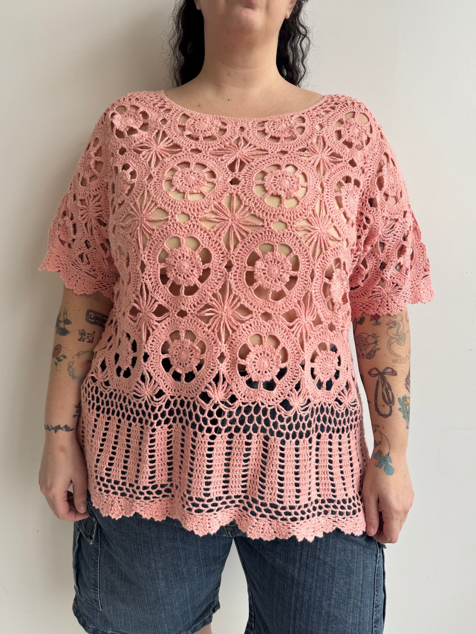 Vintage - Crochet Pink Top (3X)