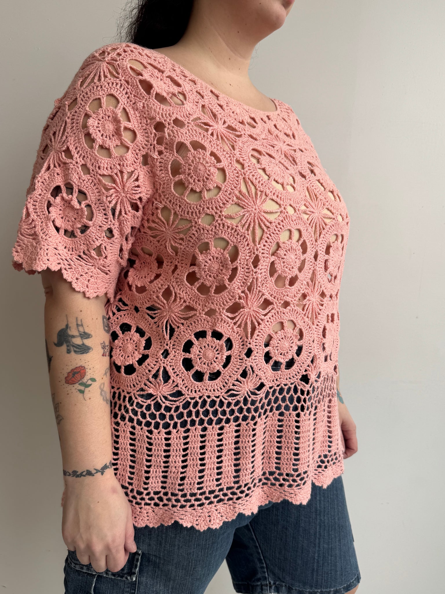 Vintage - Crochet Pink Top (3X)