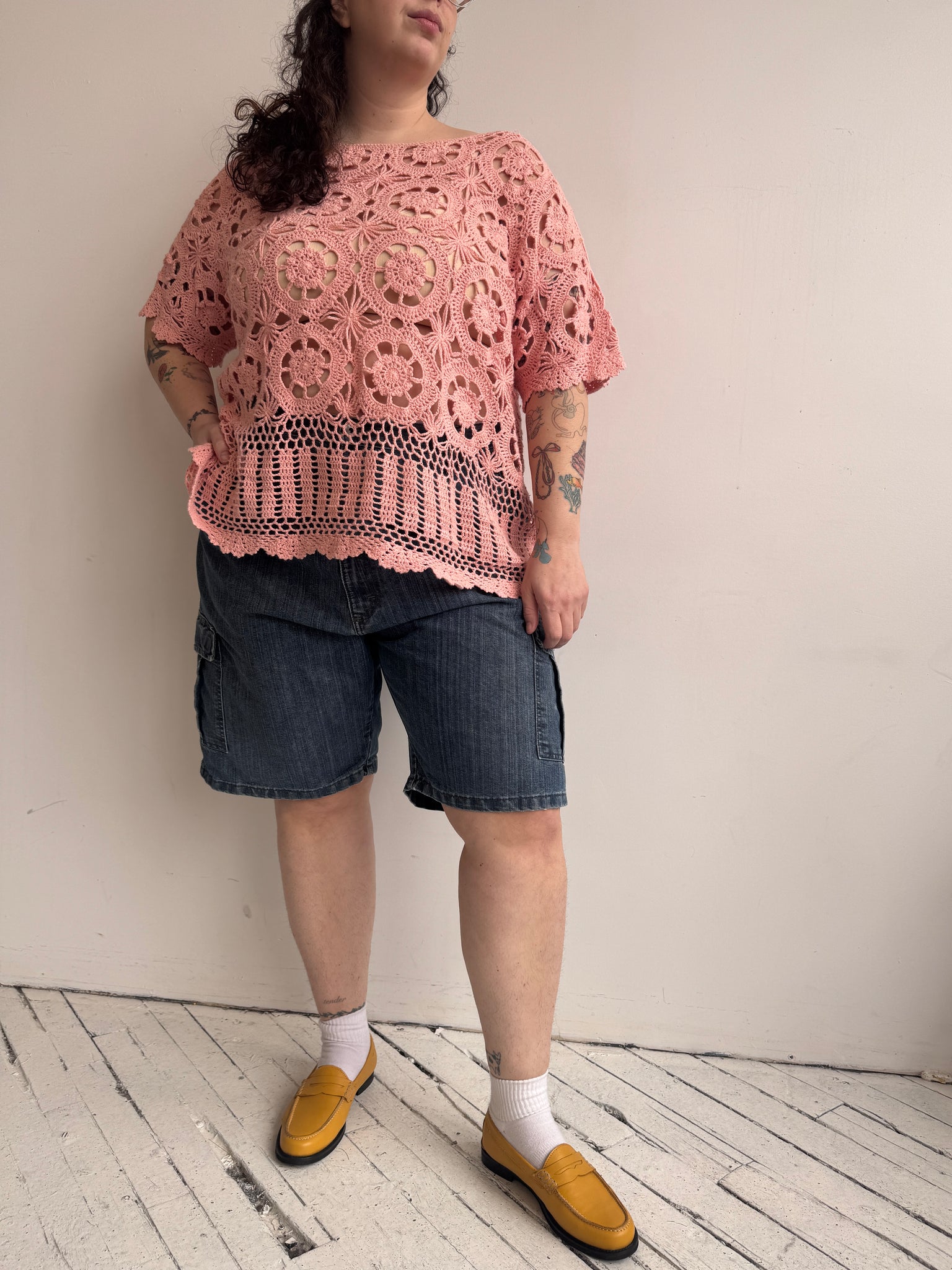 Vintage - Crochet Pink Top (3X)