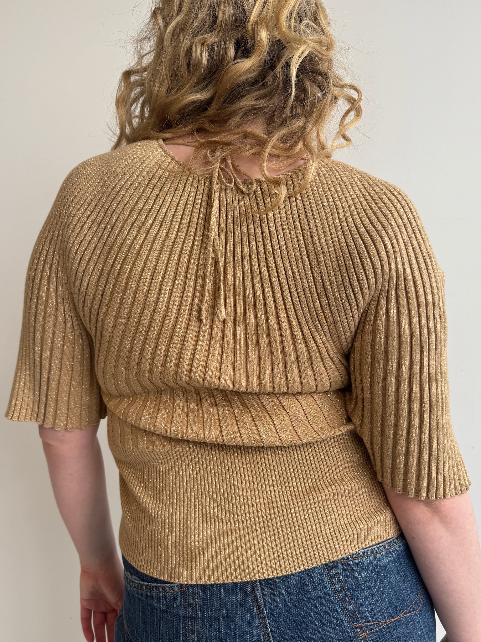 Vintage - Gold Knit Blouse (L/XL)