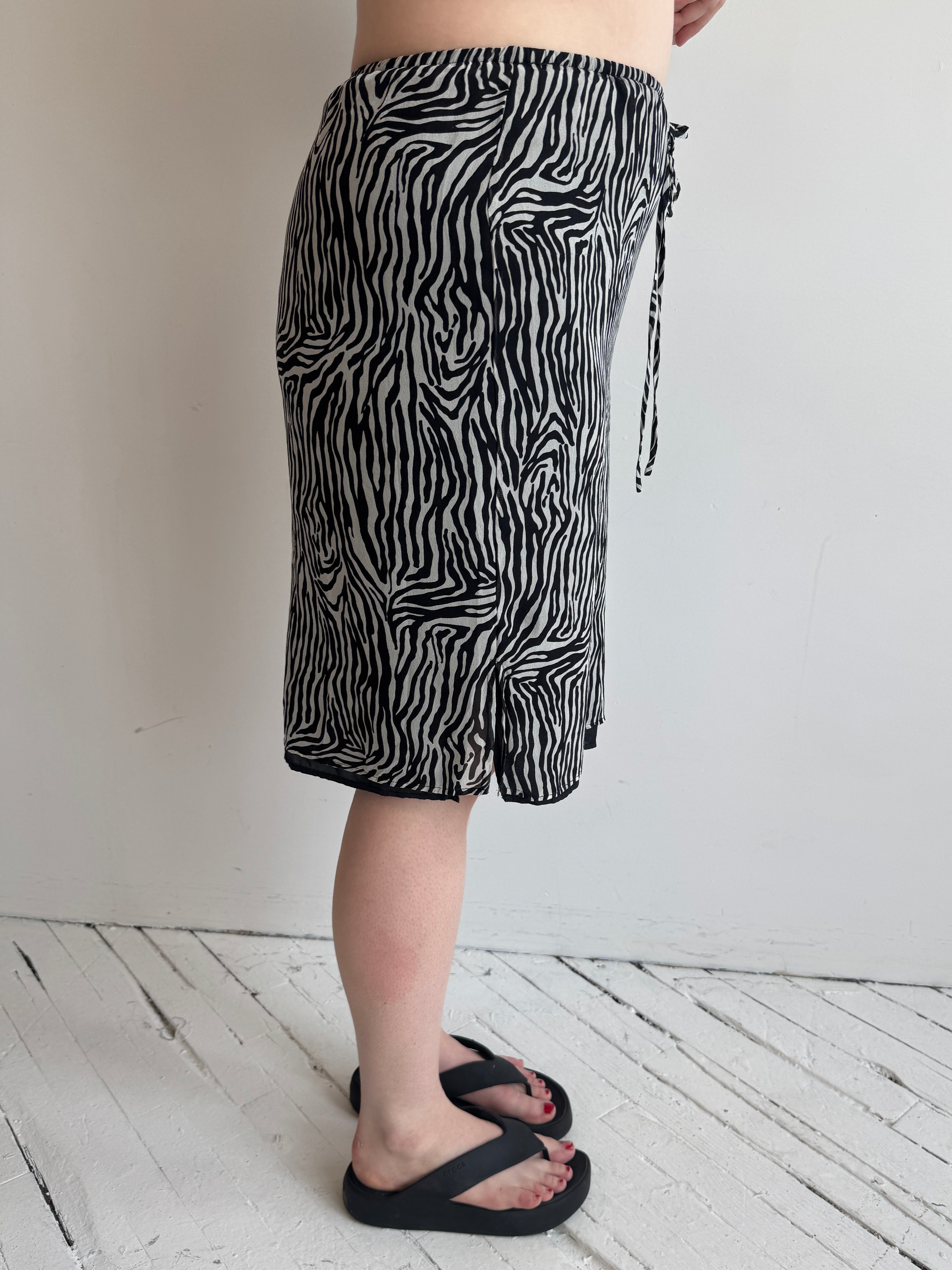 Vintage - Silk Zebra Skirt (L/XL)