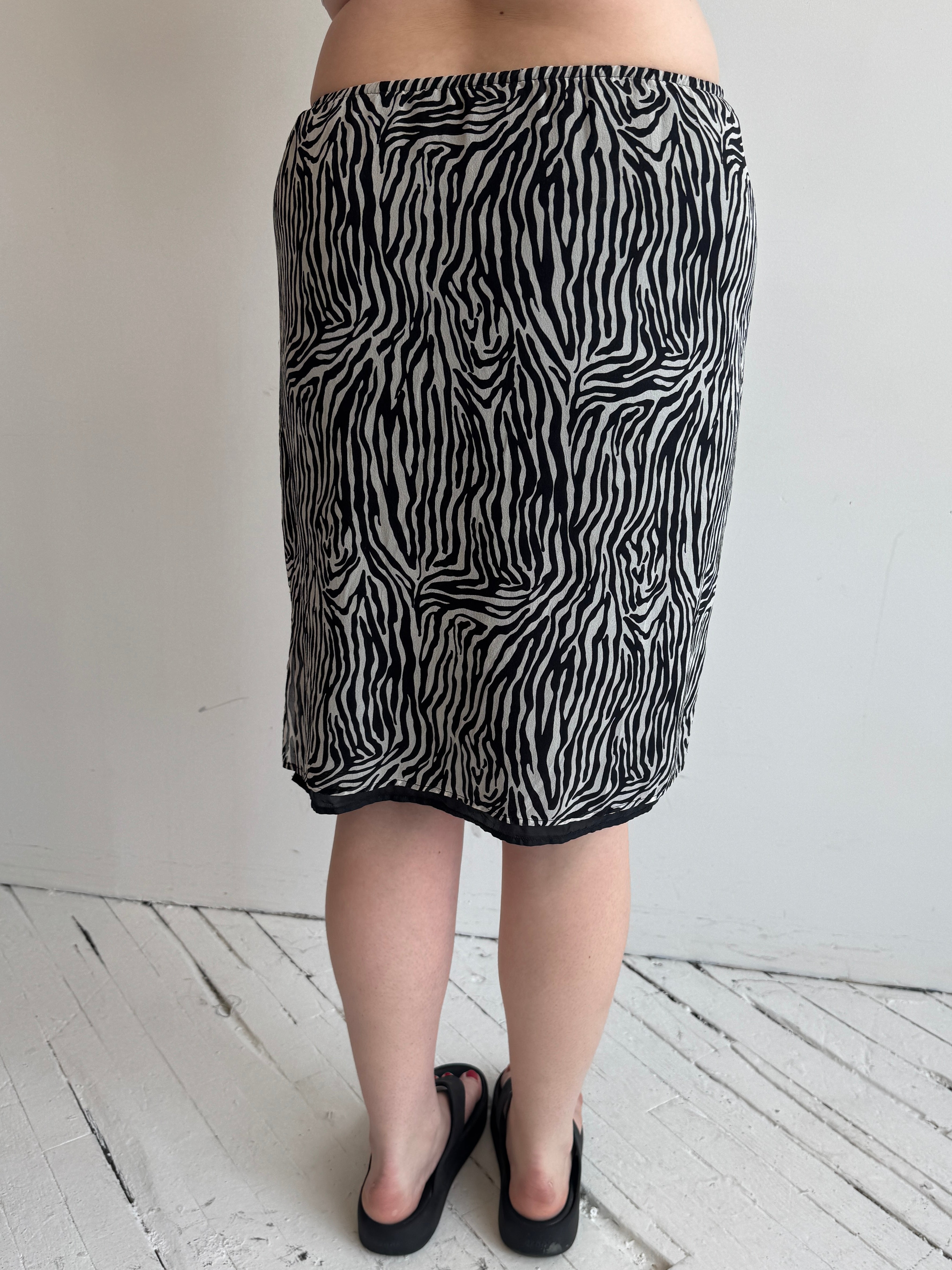 Vintage - Silk Zebra Skirt (L/XL)