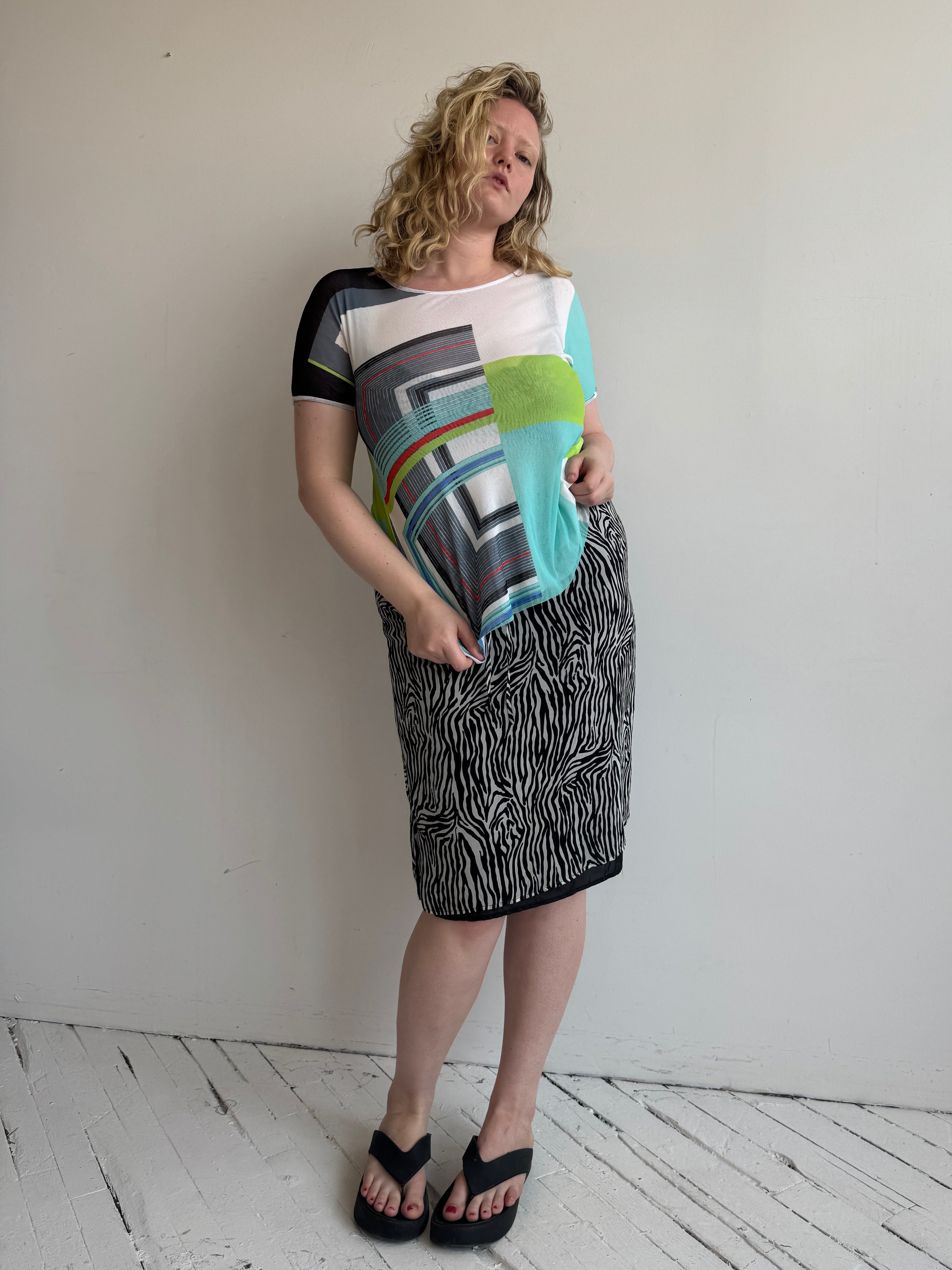 Vintage - Silk Zebra Skirt (L/XL)