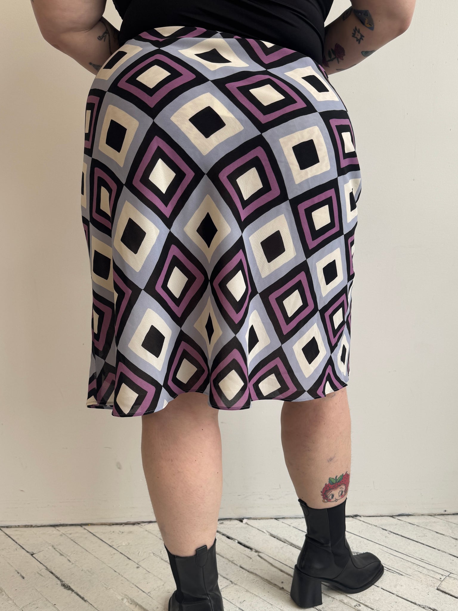 Vintage - Patterned Bias Skirt (XL/1X)