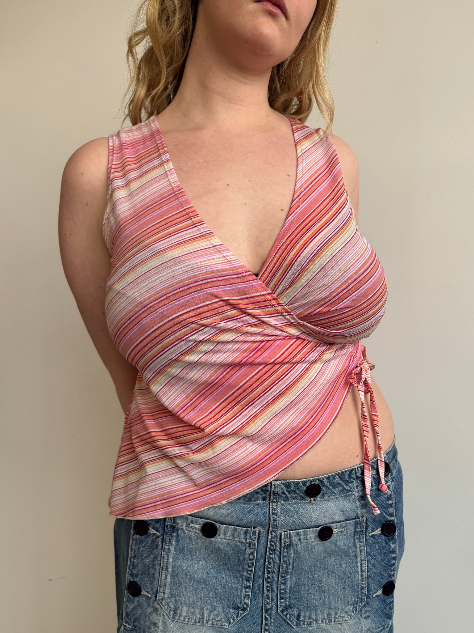 Vintage - Pink Stripe Tank (L/XL)