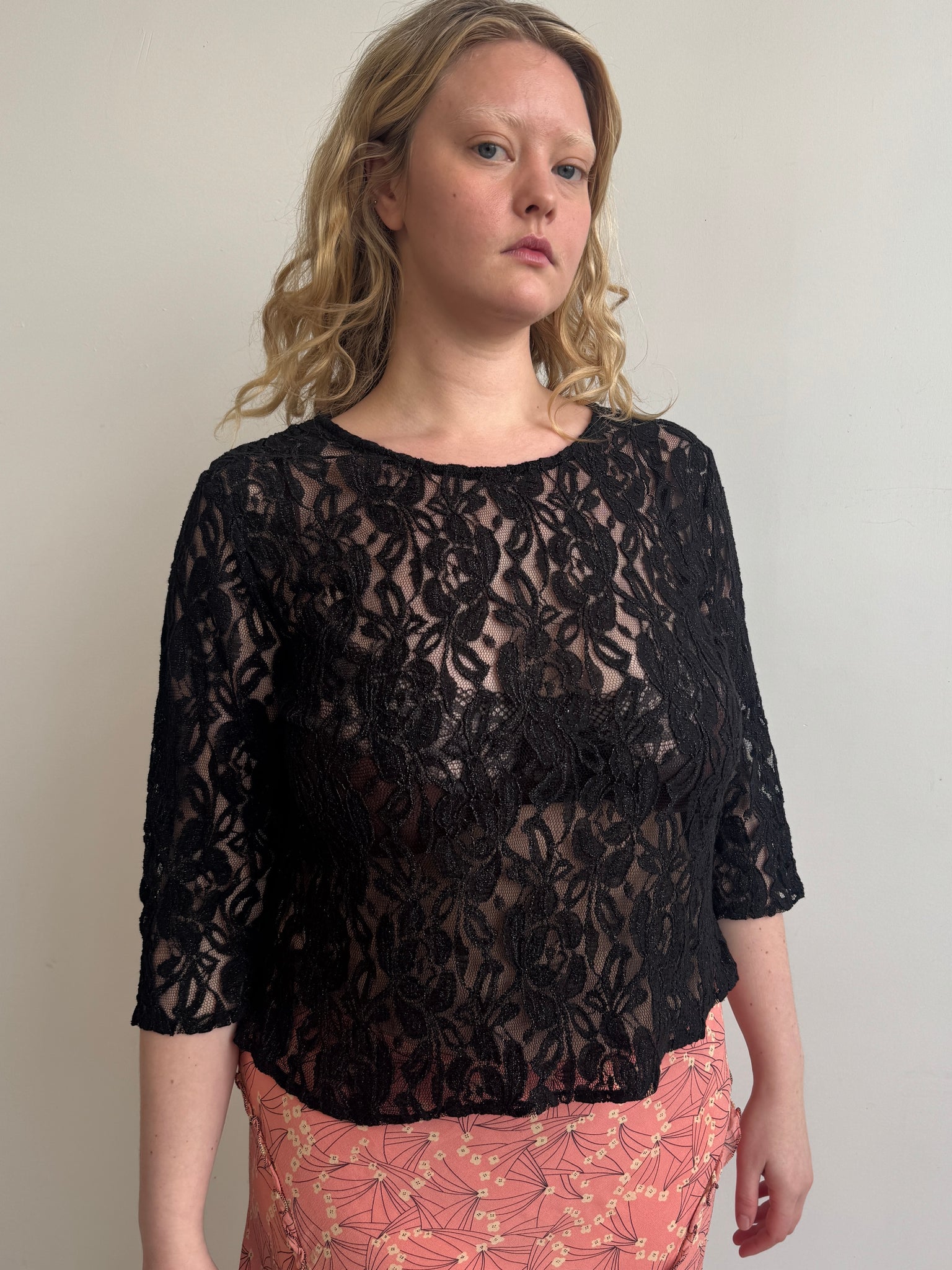 Vintage - Black Lace Top (XL/1X)