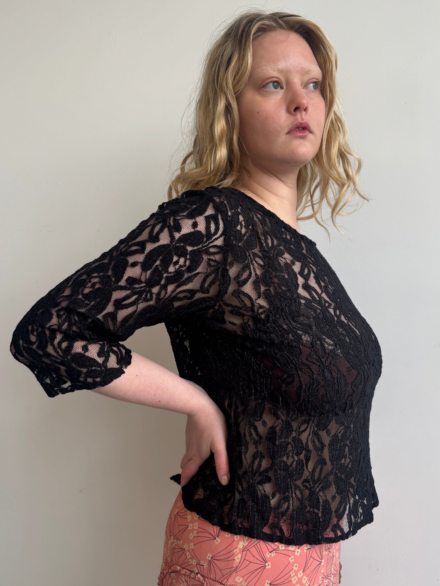 Vintage - Black Lace Top (XL/1X)