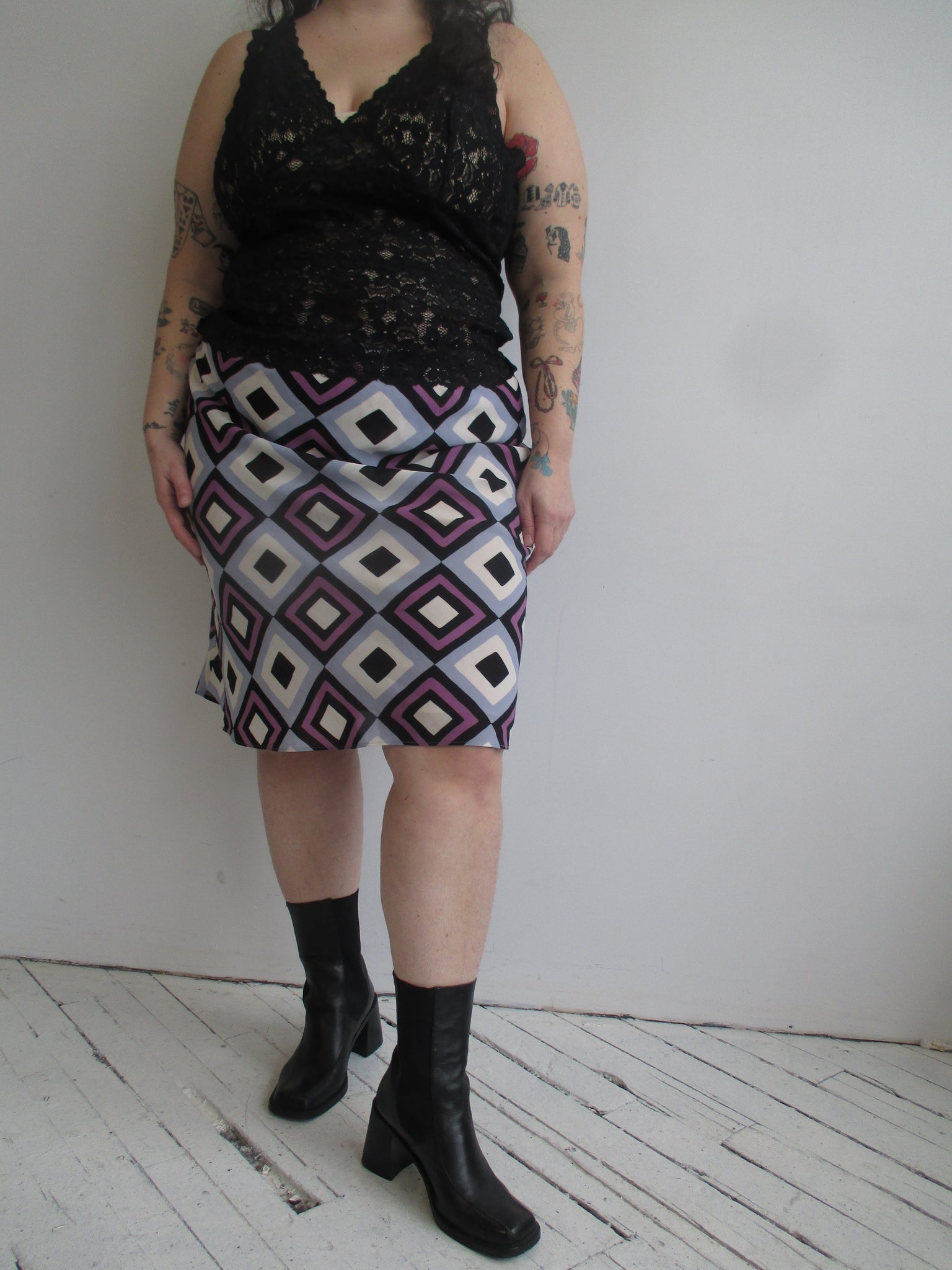 Vintage - Patterned Bias Skirt (XL/1X)