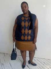 Vintage - Navy Argyle Vest (4X)