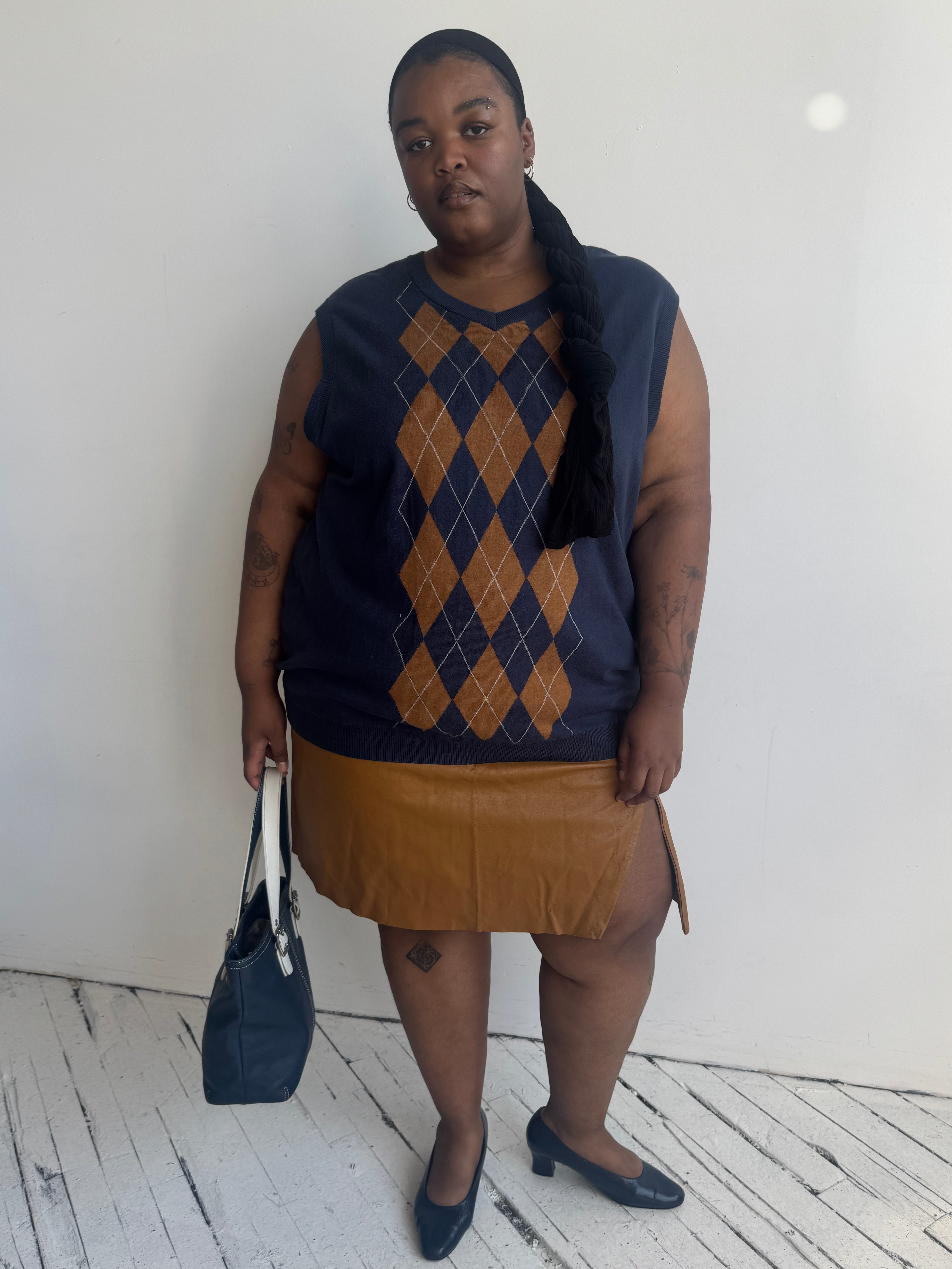 Vintage - Navy Argyle Vest (4X)