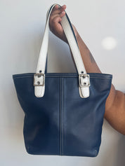 Vintage - Navy & White Coach Bag