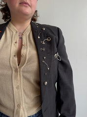 Shop Journal - Grey Pierced Blazer (L)
