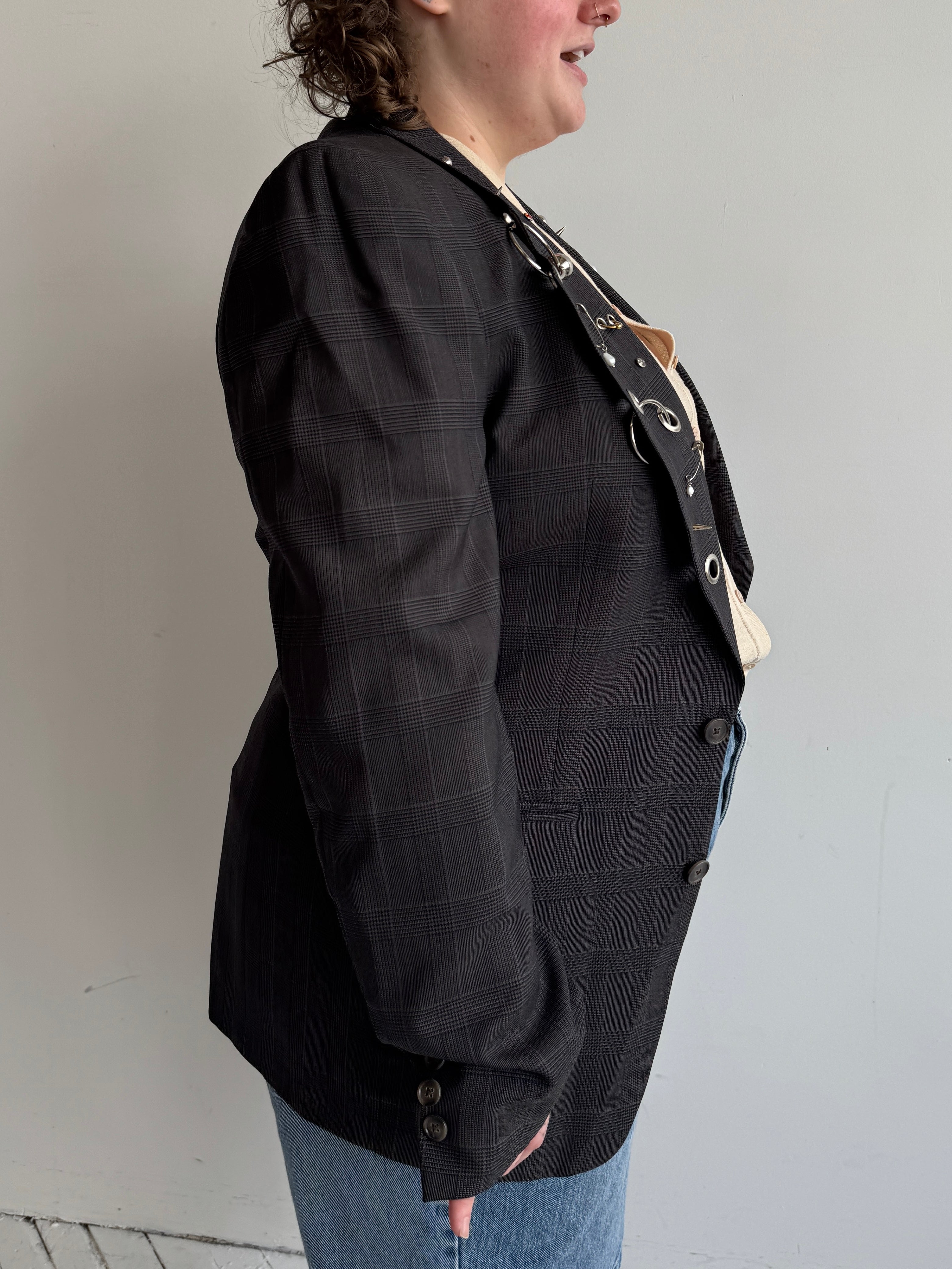 Shop Journal - Grey Pierced Blazer (L)