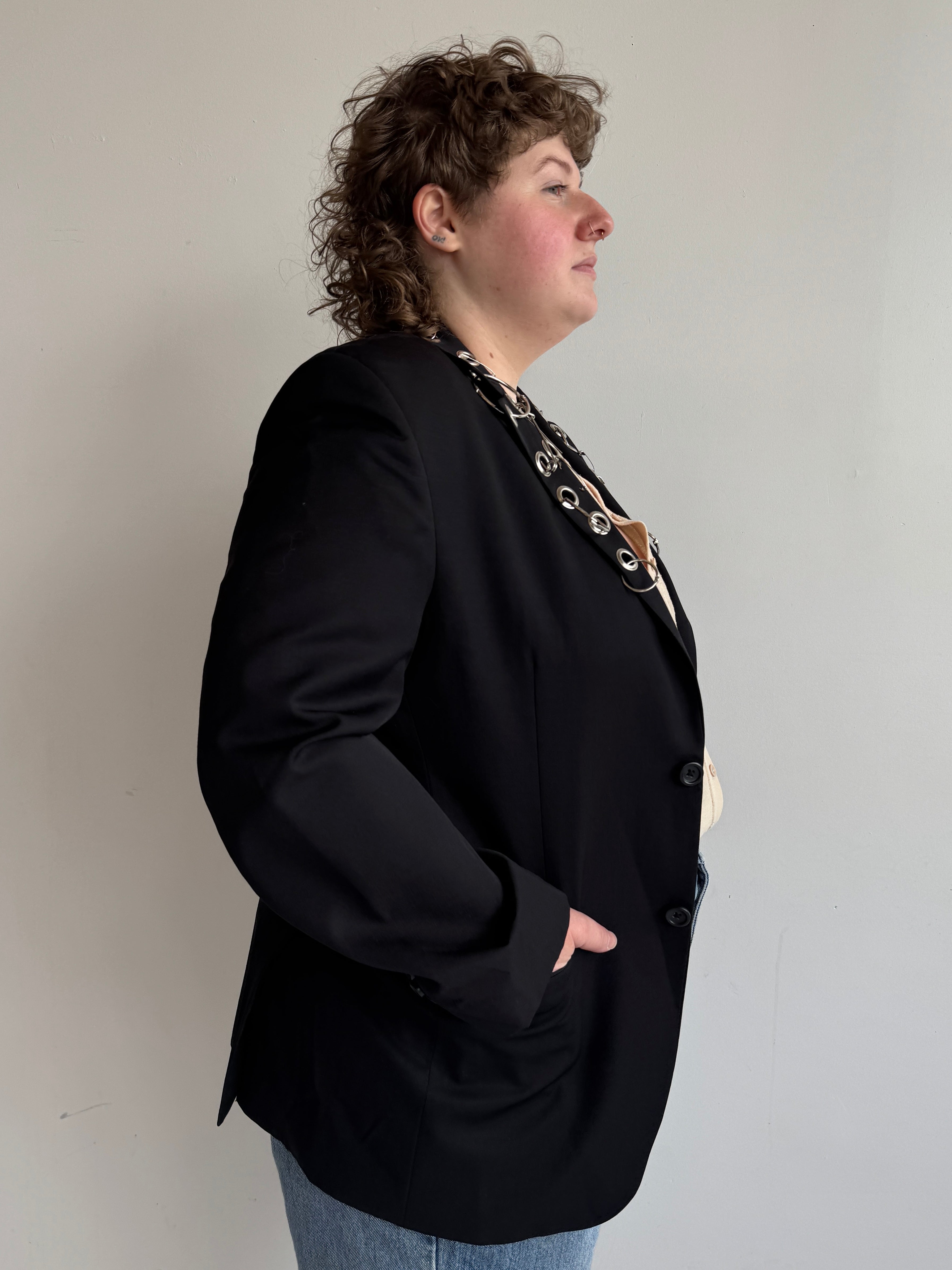 Shop Journal - Black Grommet Blazer (L)