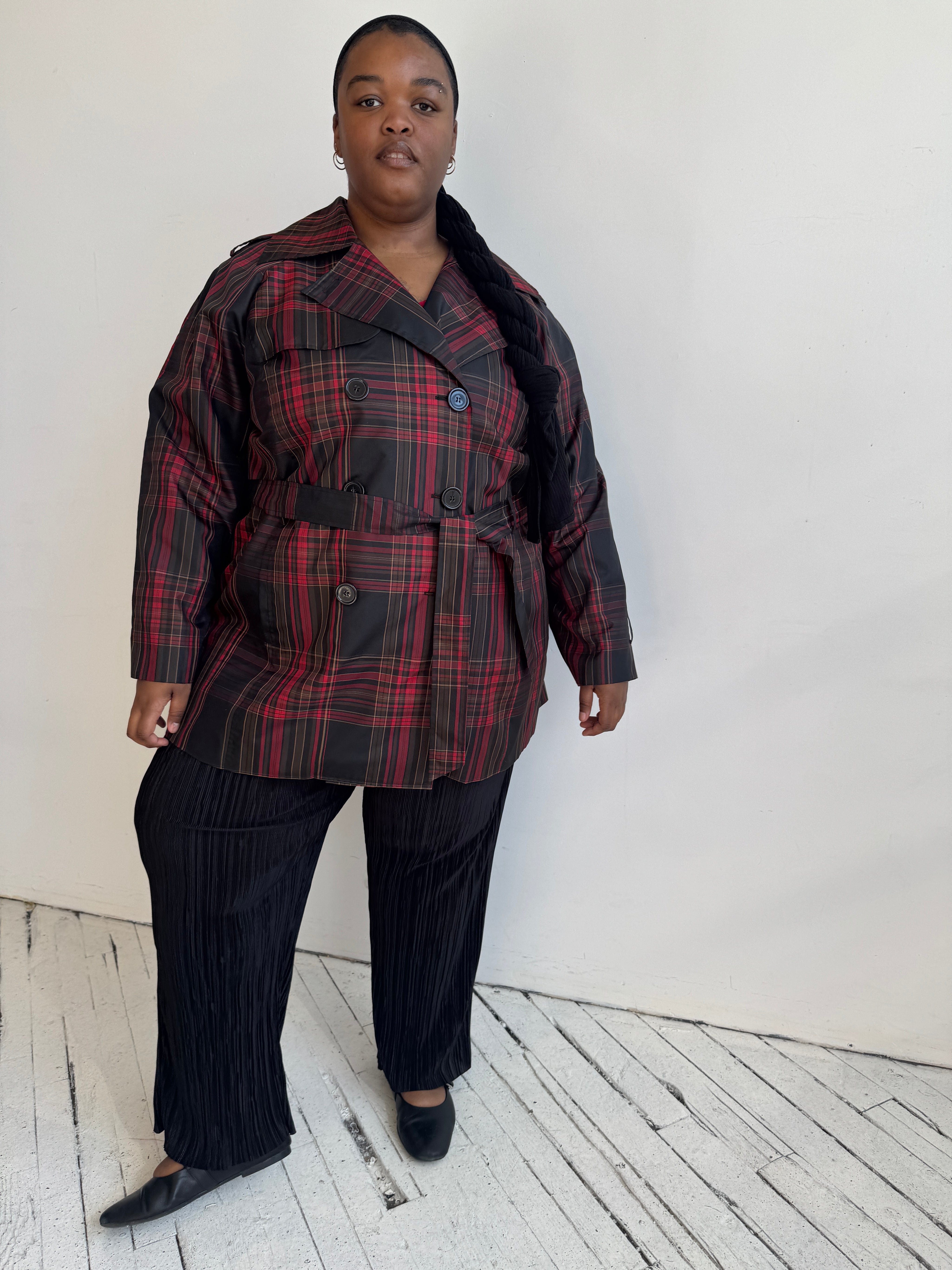Vintage - Plaid Raincoat Trench (3X)