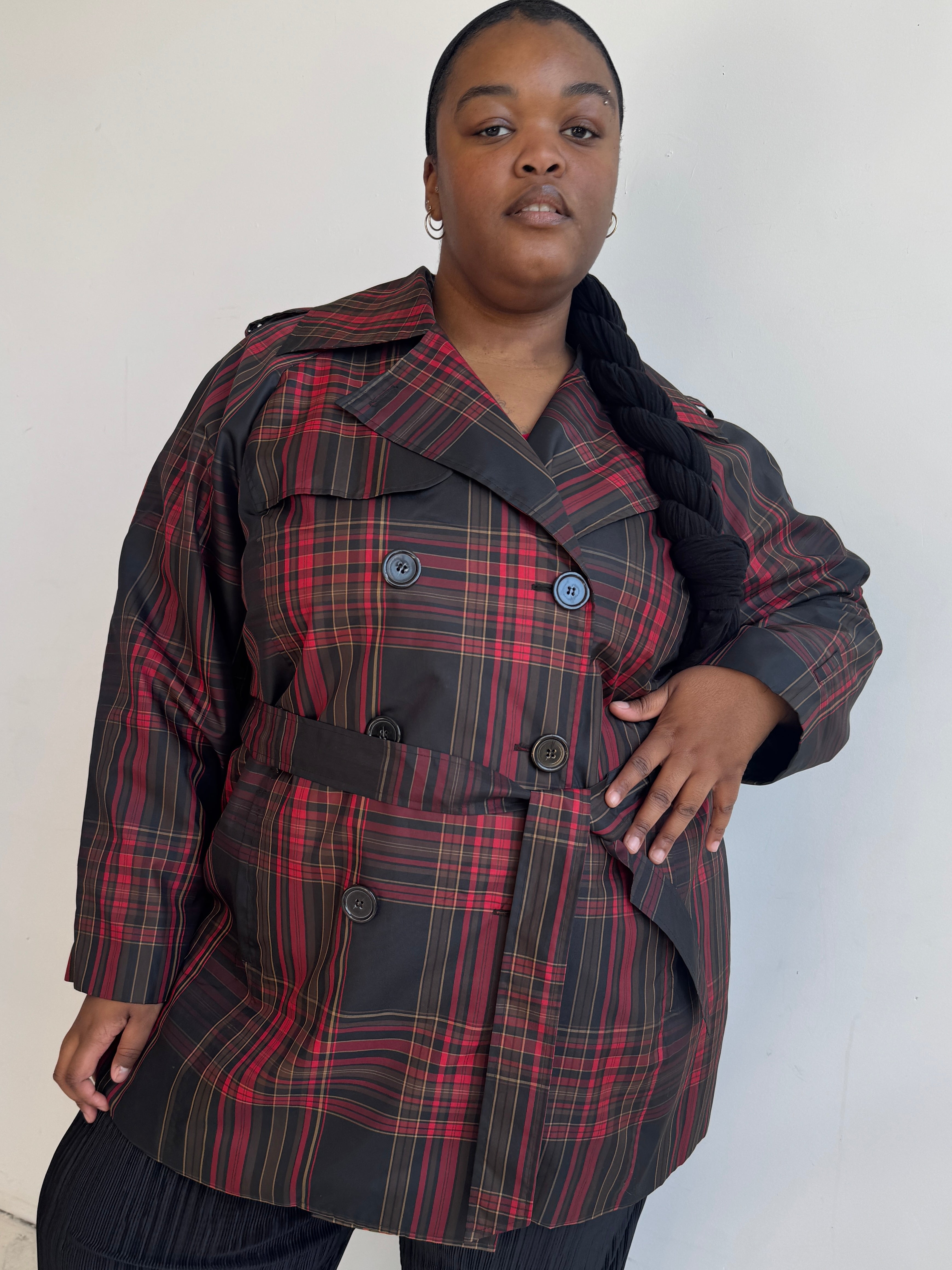 Vintage - Plaid Raincoat Trench (3X)