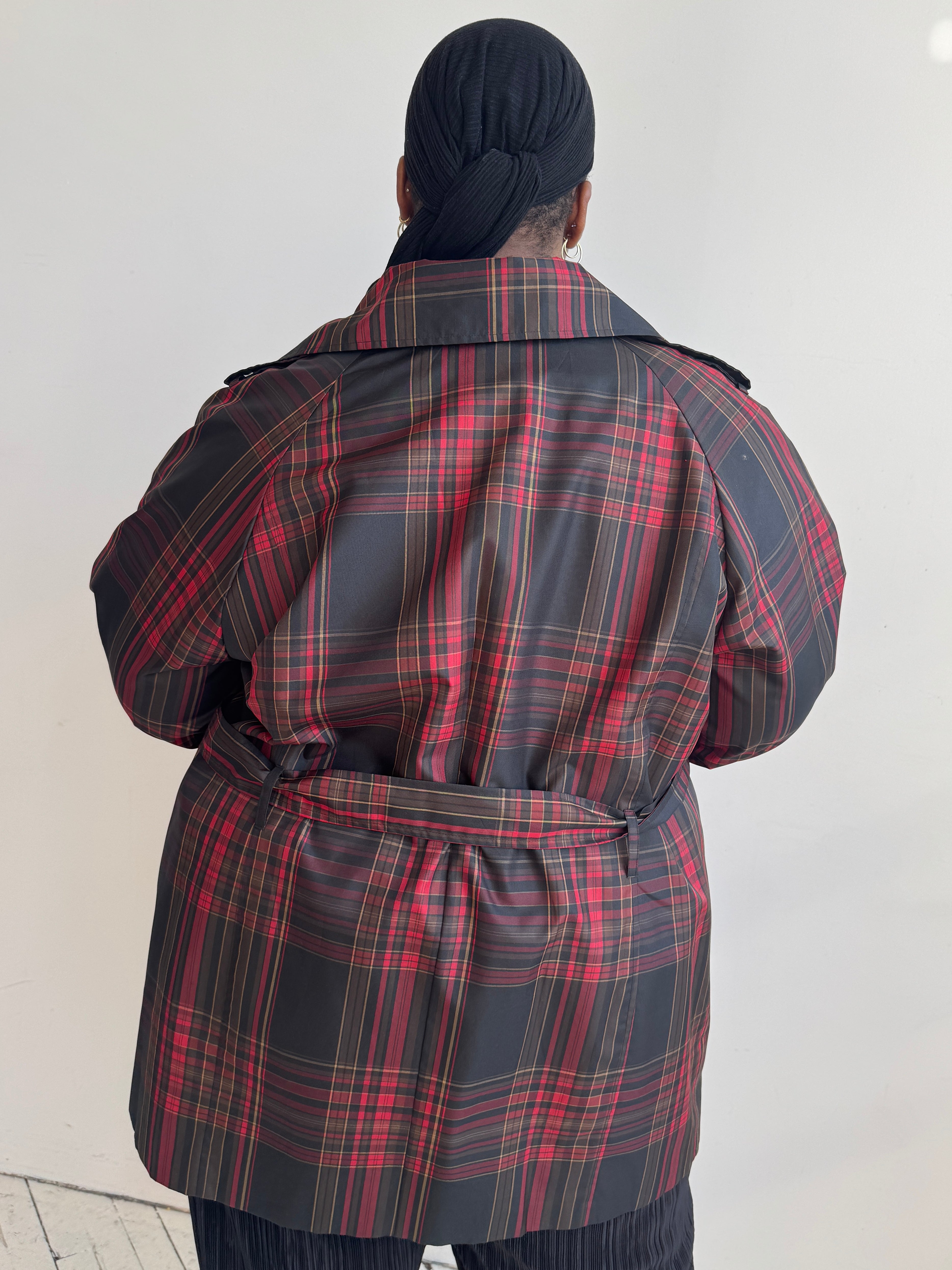 Vintage - Plaid Raincoat Trench (3X)