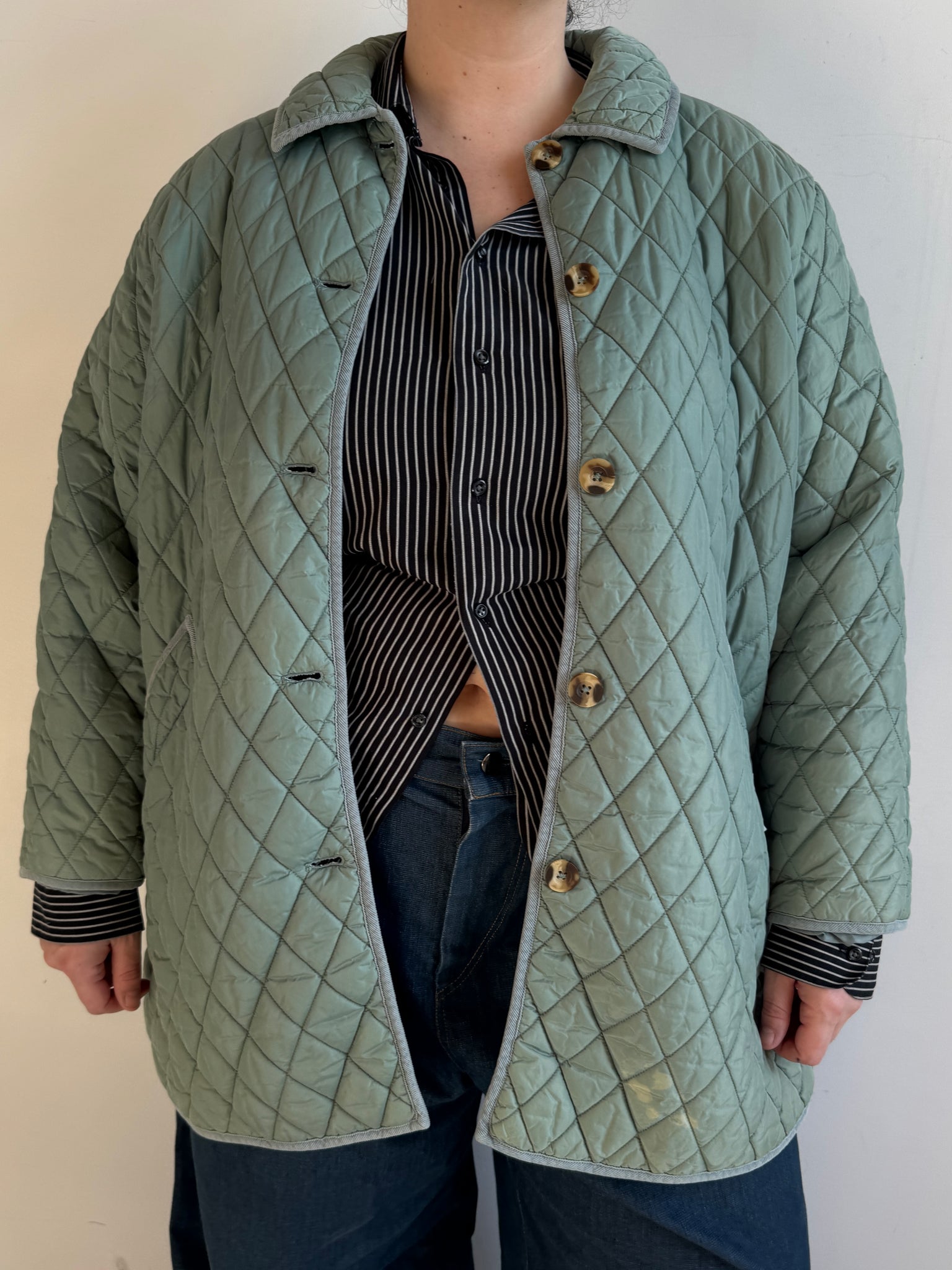 Vintage - Green Quilted Jacket (2X)