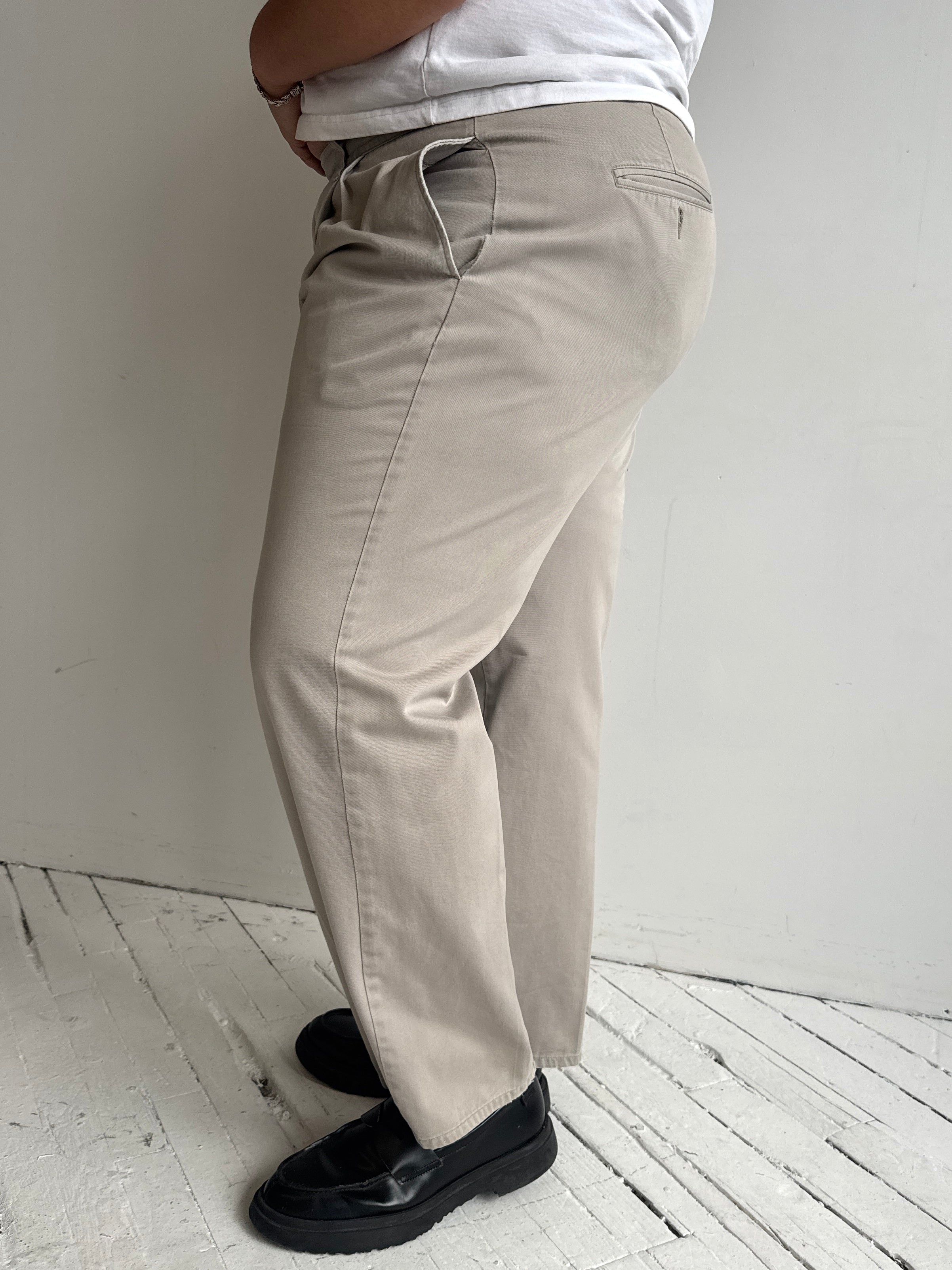 Vintage - Khaki Cotton Trousers (2X)