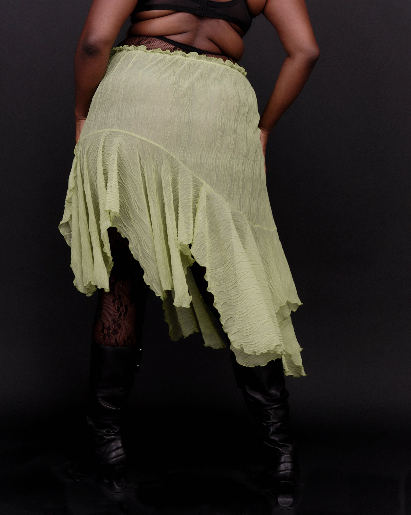 Ester Manas (BRZ EXCLUSIVE) - Pistachio Asymmetrical Skirt (XL-4X)