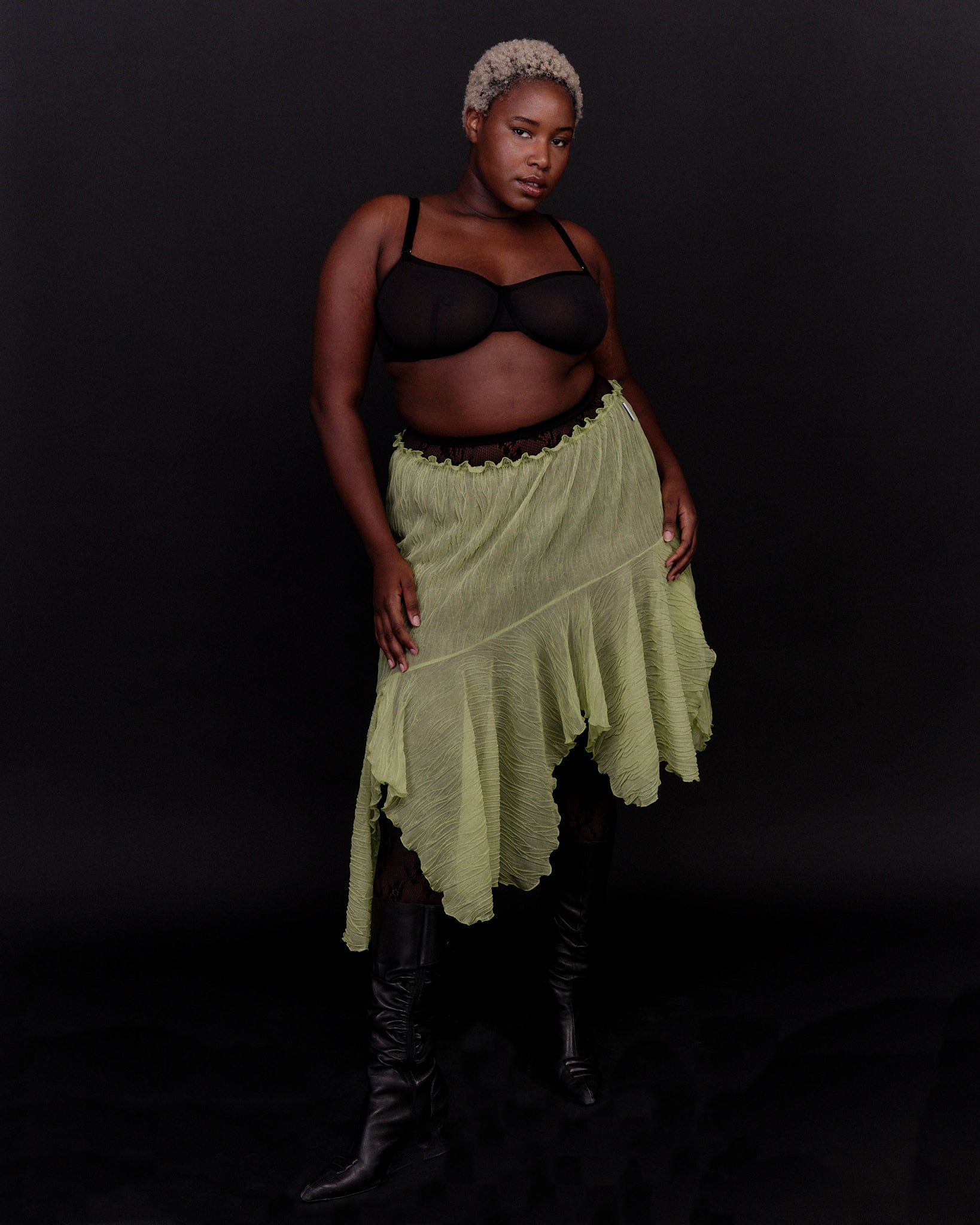 Ester Manas (BRZ EXCLUSIVE) - Pistachio Asymmetrical Skirt (XL-4X)