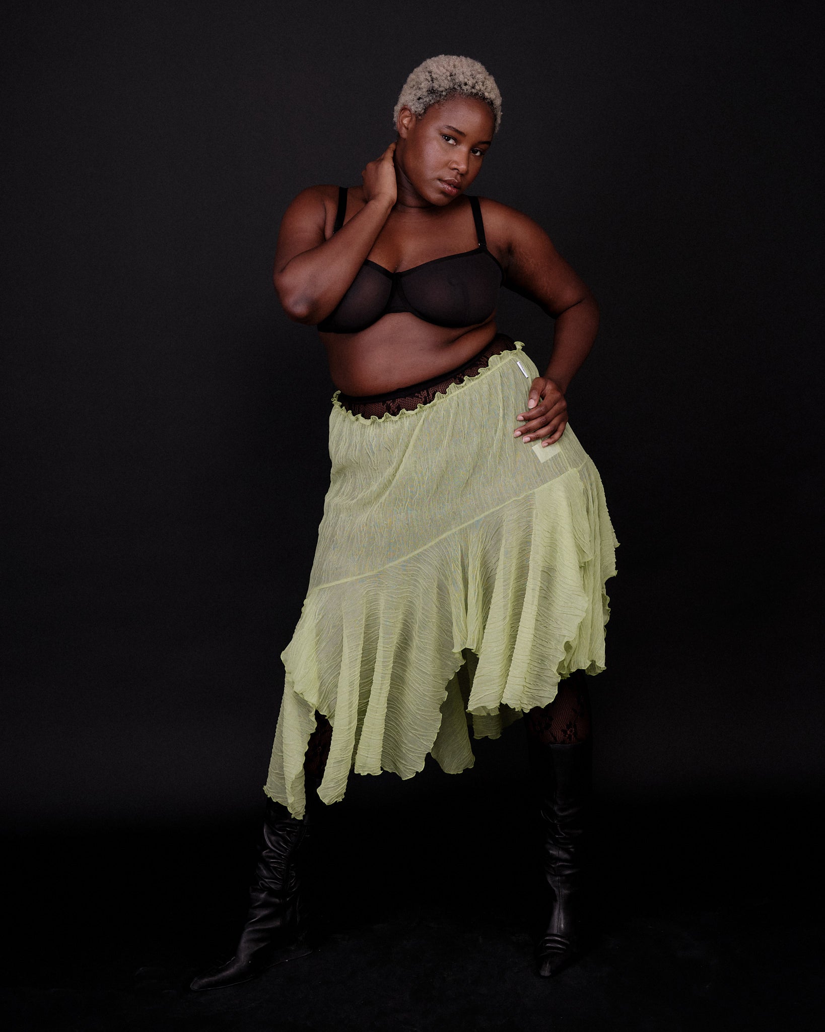 Ester Manas (BRZ EXCLUSIVE) - Pistachio Asymmetrical Skirt (XL-4X)