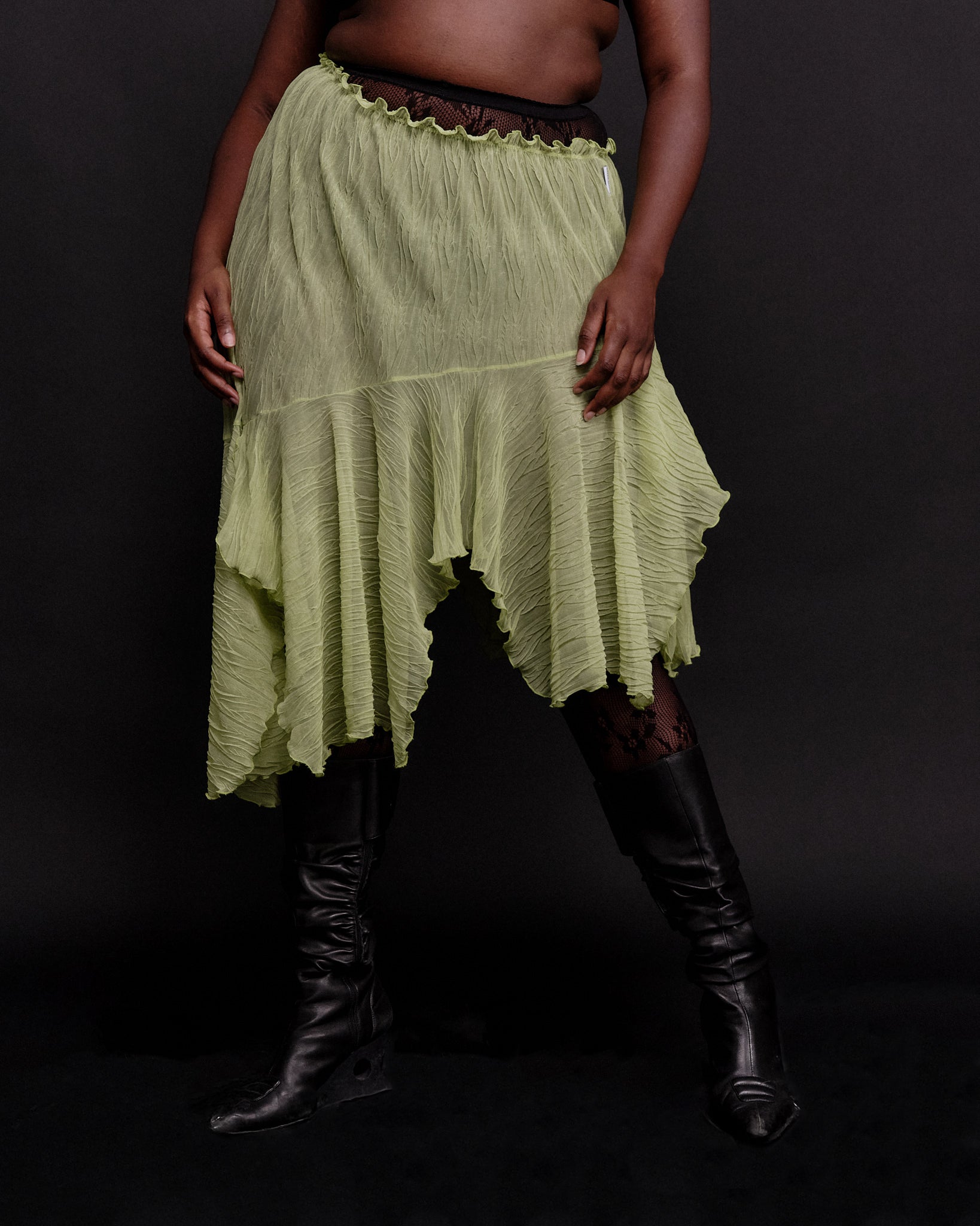 Ester Manas (BRZ EXCLUSIVE) - Pistachio Asymmetrical Skirt (XL-4X)