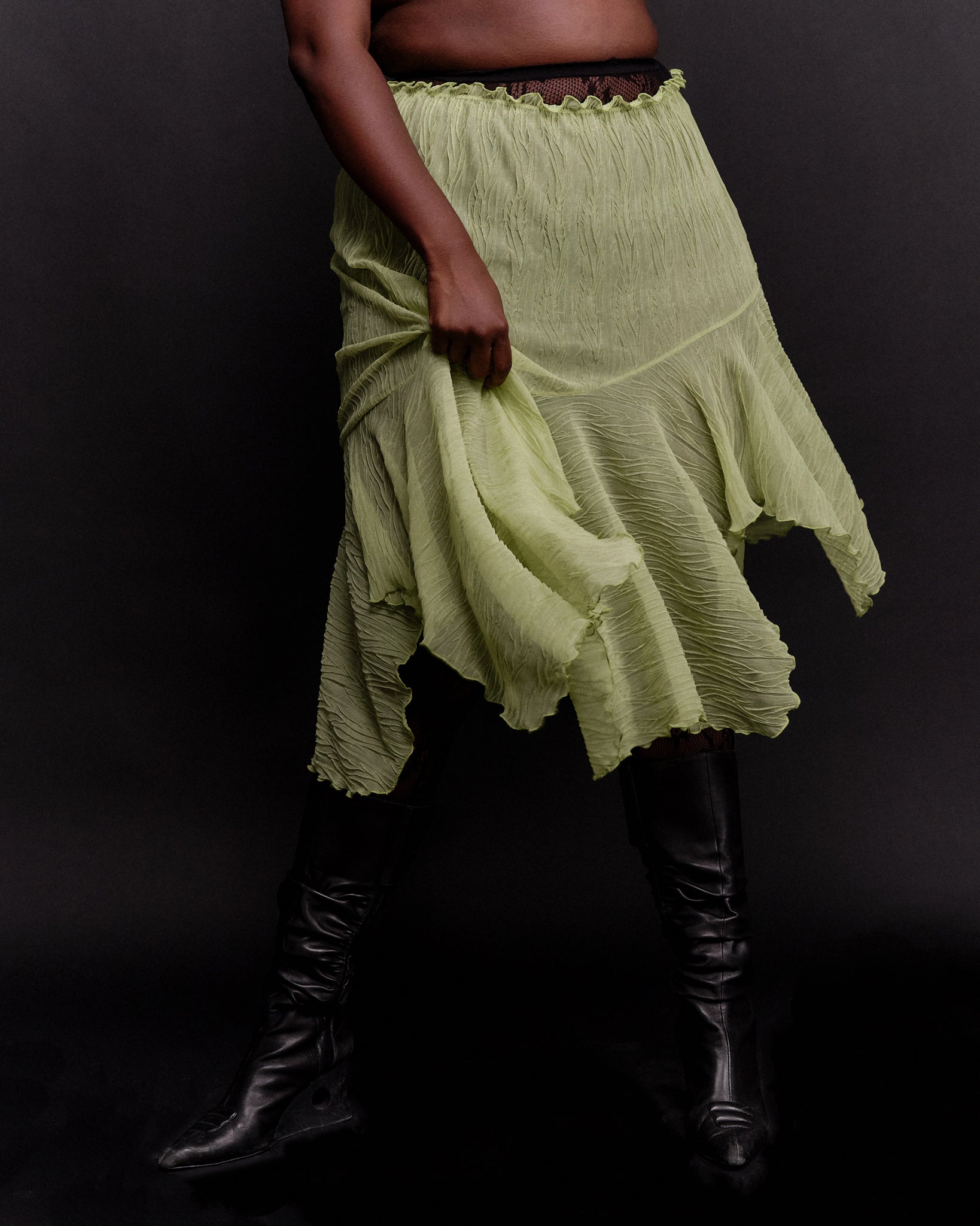 Ester Manas (BRZ EXCLUSIVE) - Pistachio Asymmetrical Skirt (XL-4X)