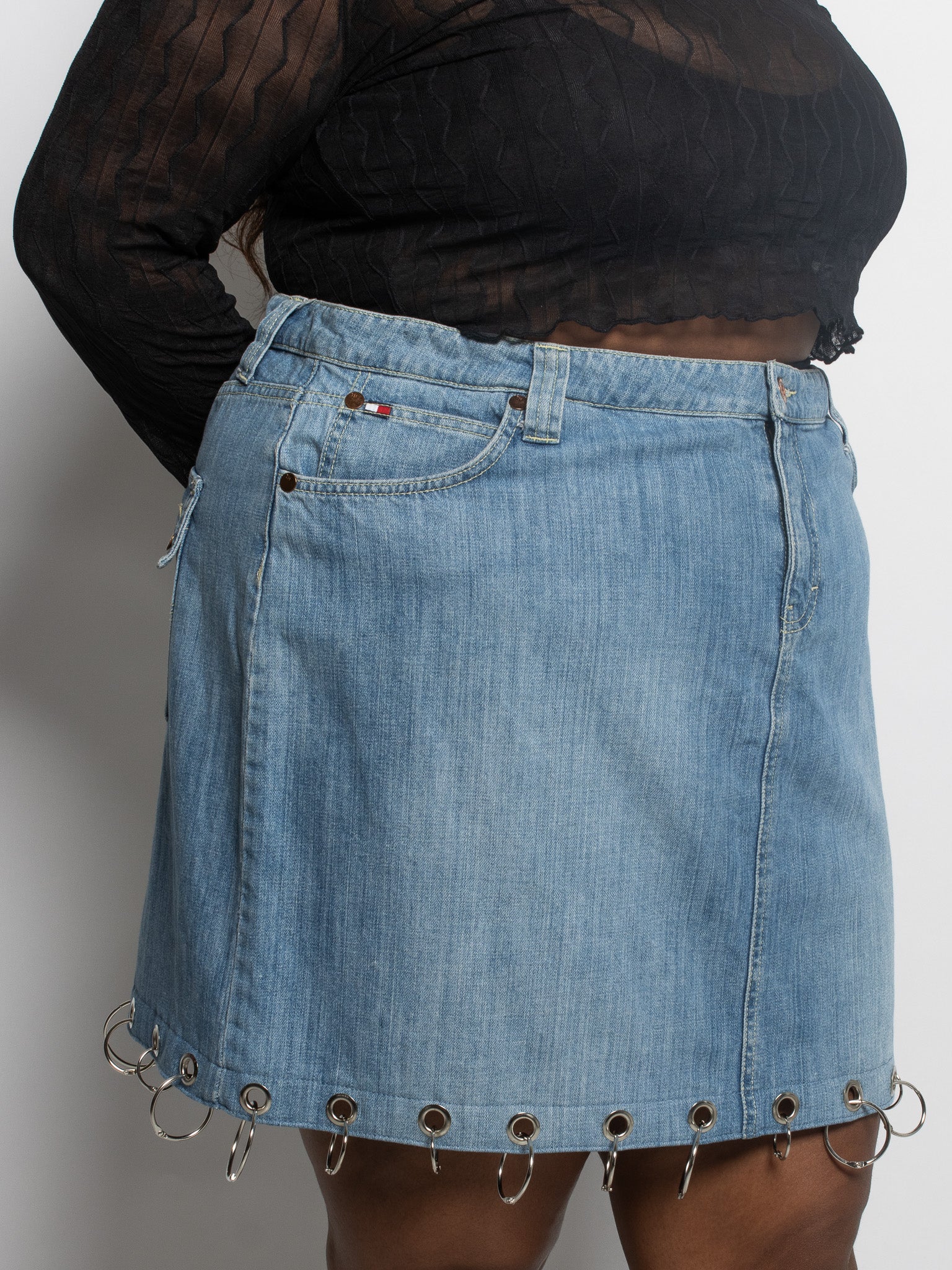 Shop Journal x BRZ - Denim Grommet Skirt (2X)