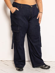 GIA/irl - Denim Cargo Pants (1X-4X)