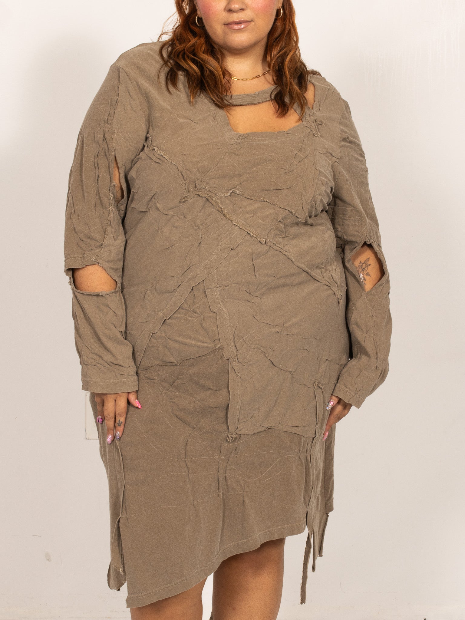 Alayna Roe - Brown Scrap Dress (L-3X)