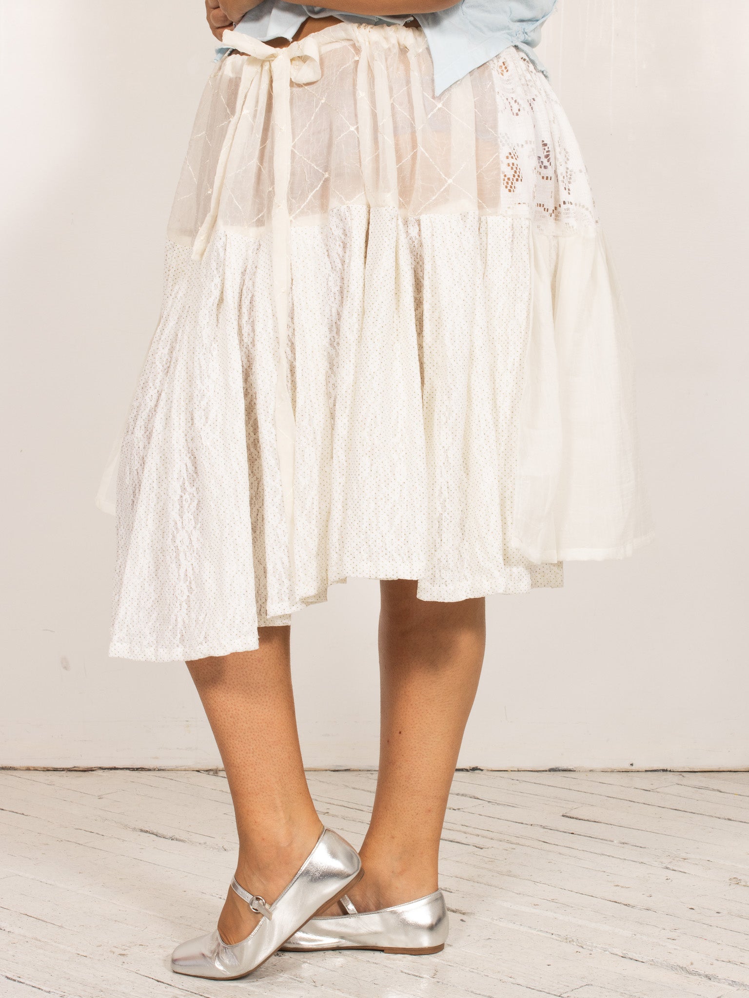 makmak - White Lace Asymmetrical Skirt (S-5X)