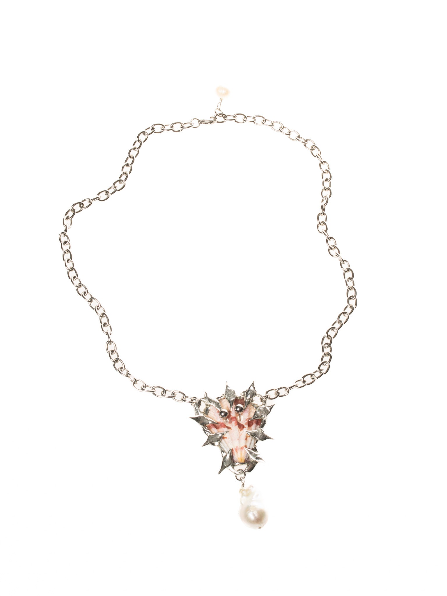 My Dearest World - Scallop Chain (White + Pink)