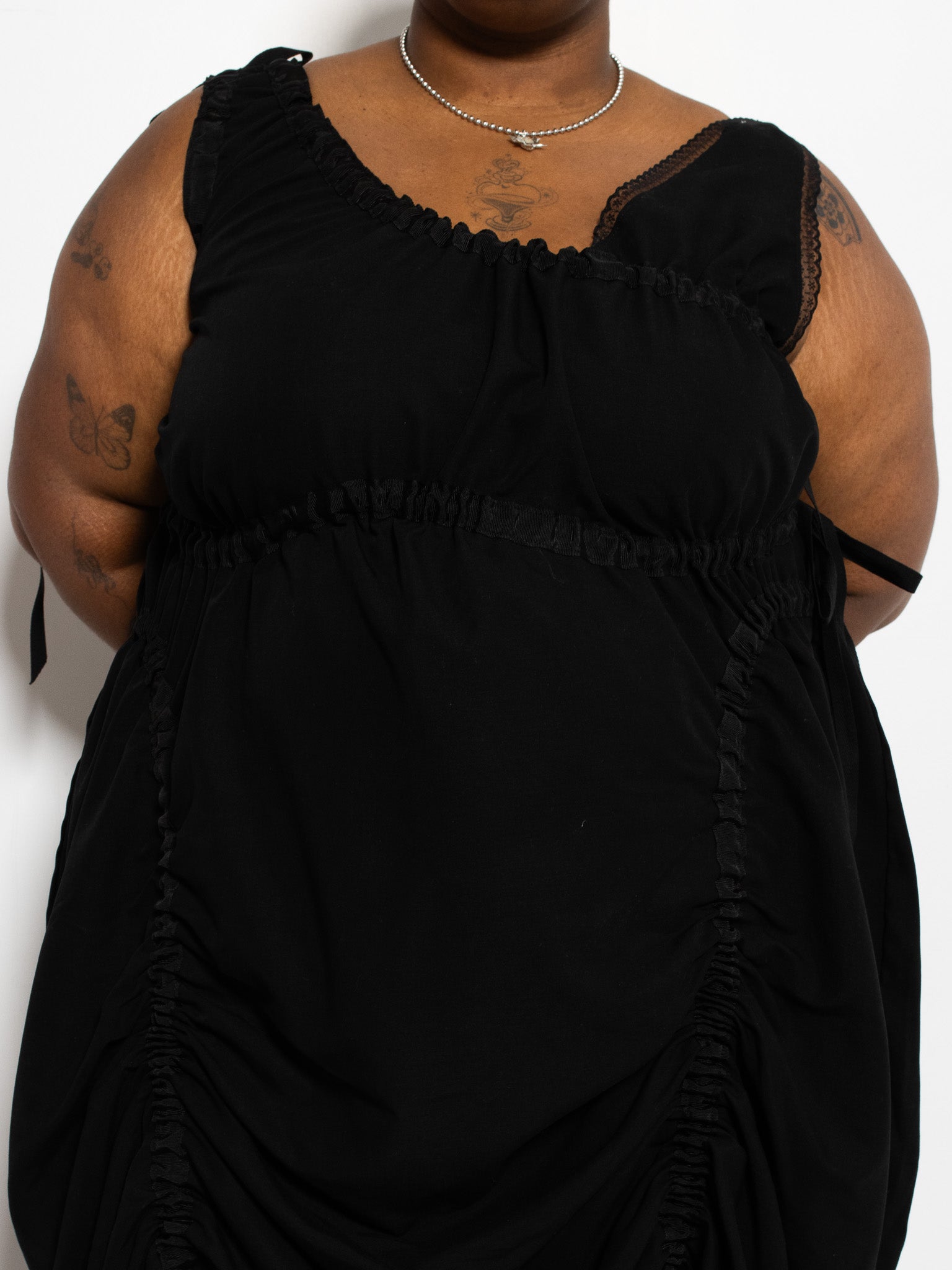 Greta Garmel - Black Asymmetric Gathered Dress