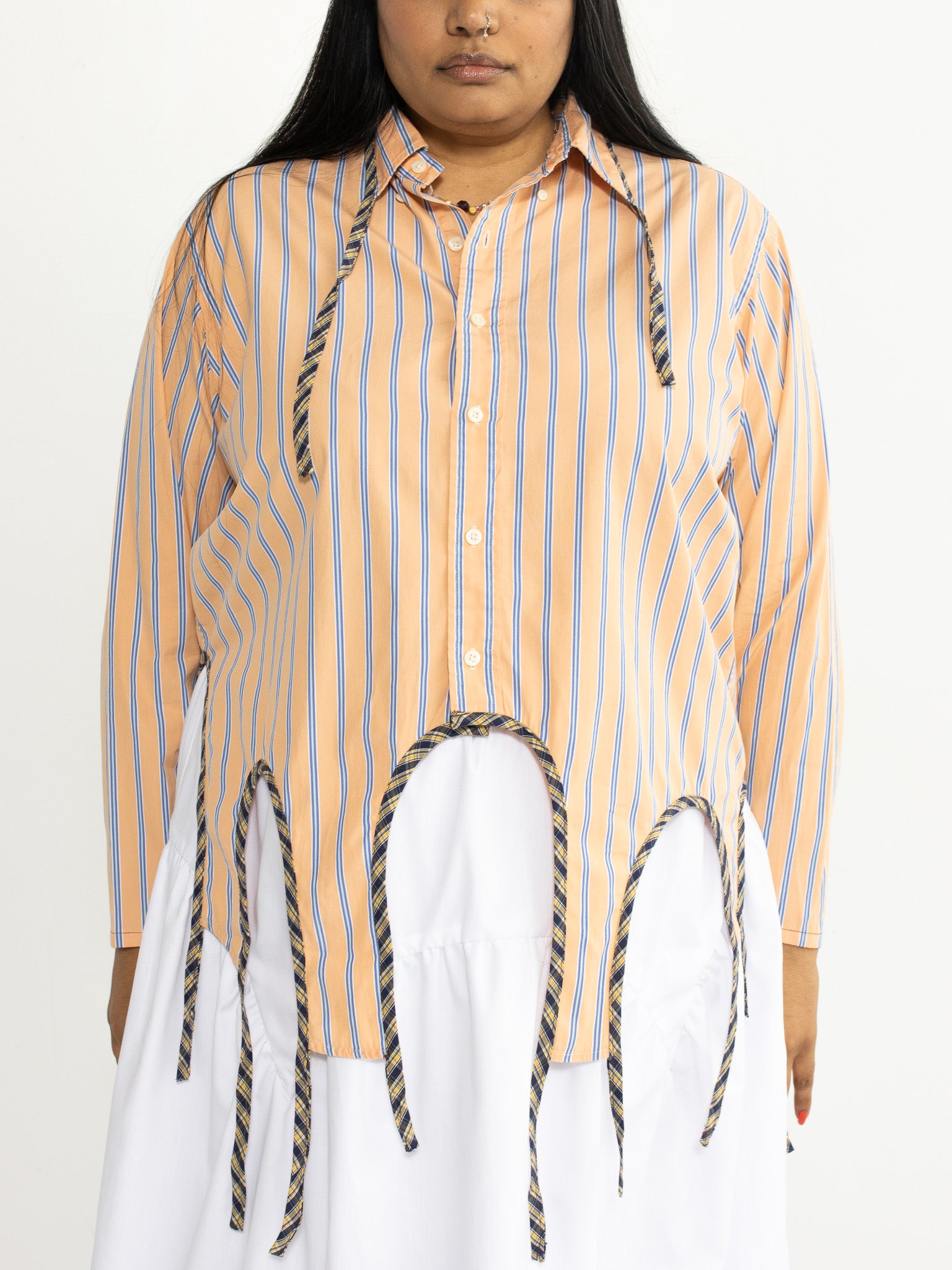 Tiberi - Peach Stripe Reworked Star Shirt (1X/2X)