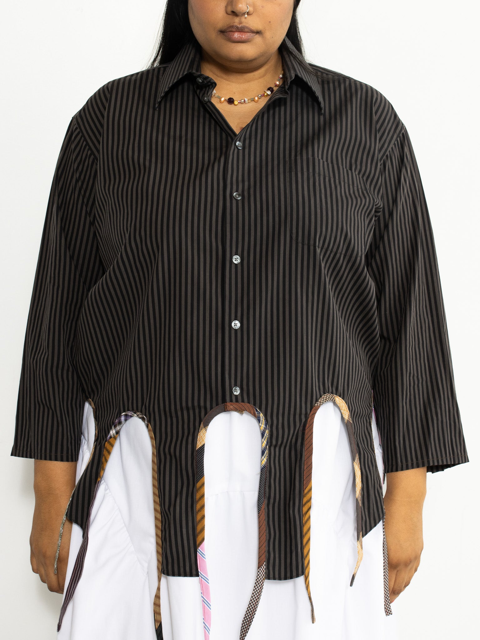 Tiberi - Black Striped Reworked Star Shirt (1X)