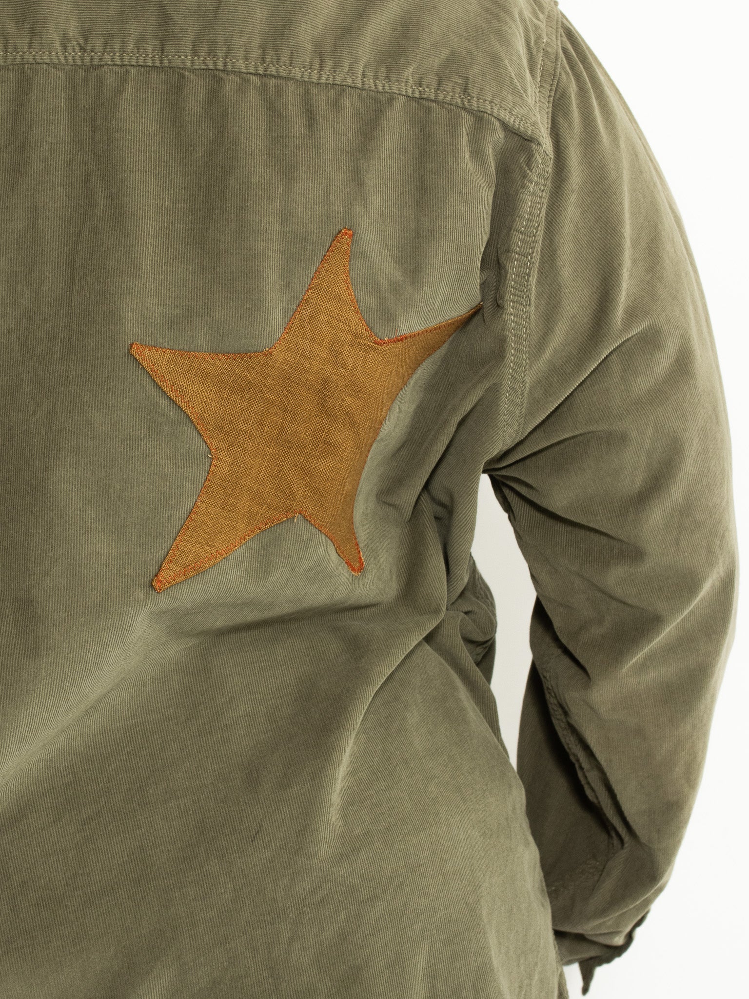 Tiberi - Green Corduroy Reworked Star Shirt (2X/3X)