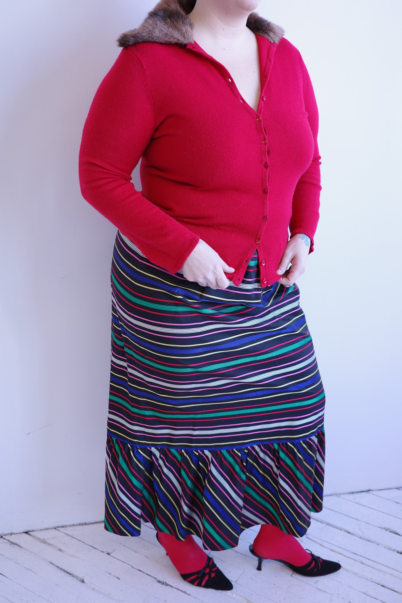 Vintage - Striped Long Skirt (XL/1X)