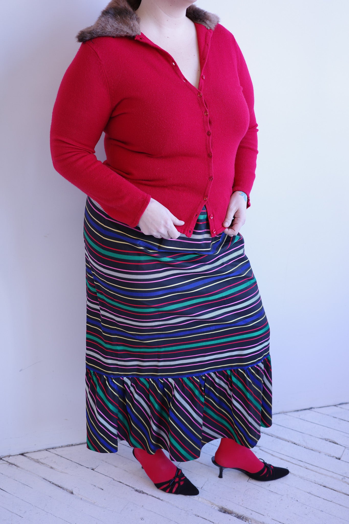 Vintage - Striped Long Skirt (XL/1X)