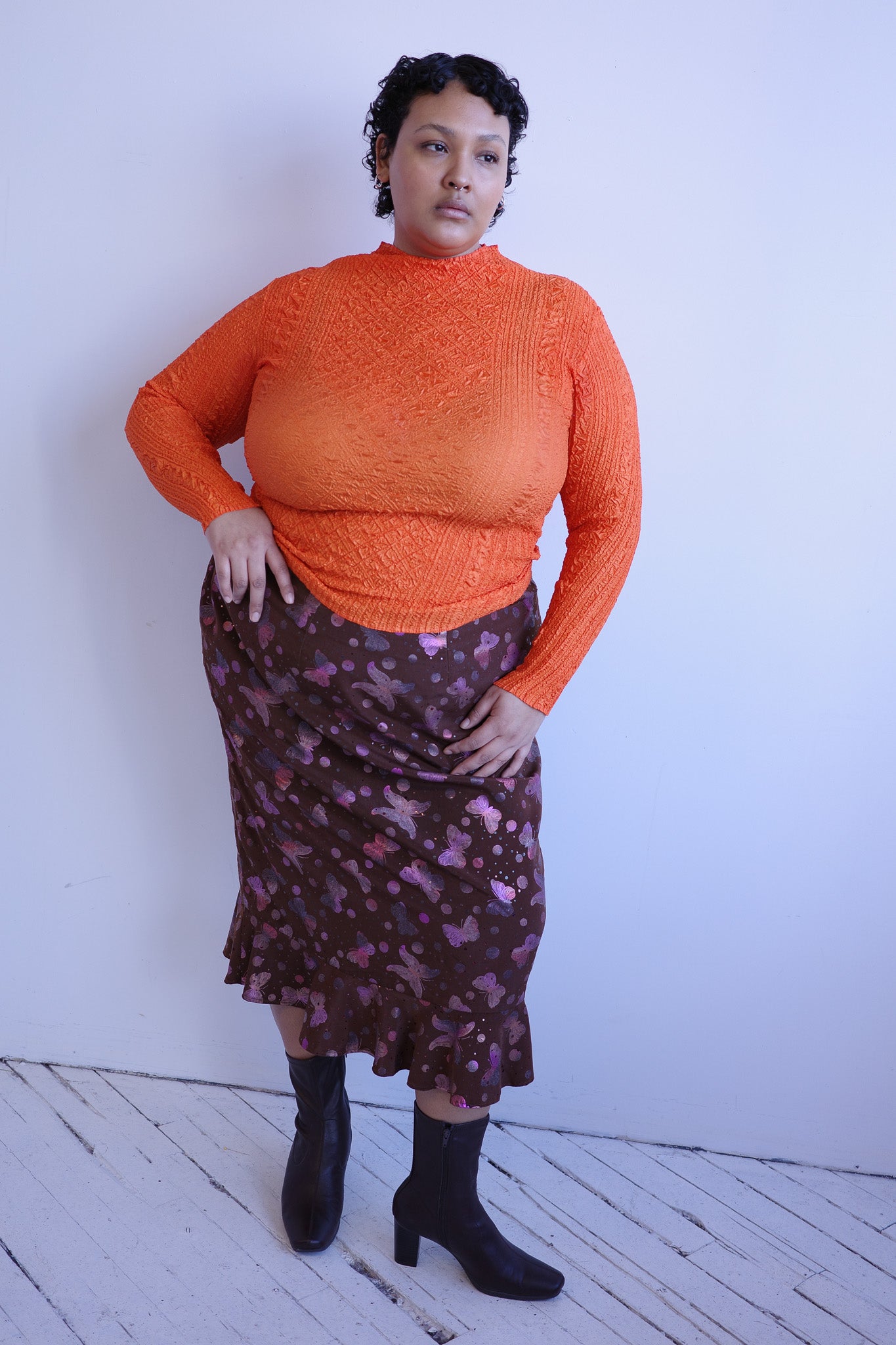 Vintage - Brown Butterfly Skirt (2X)