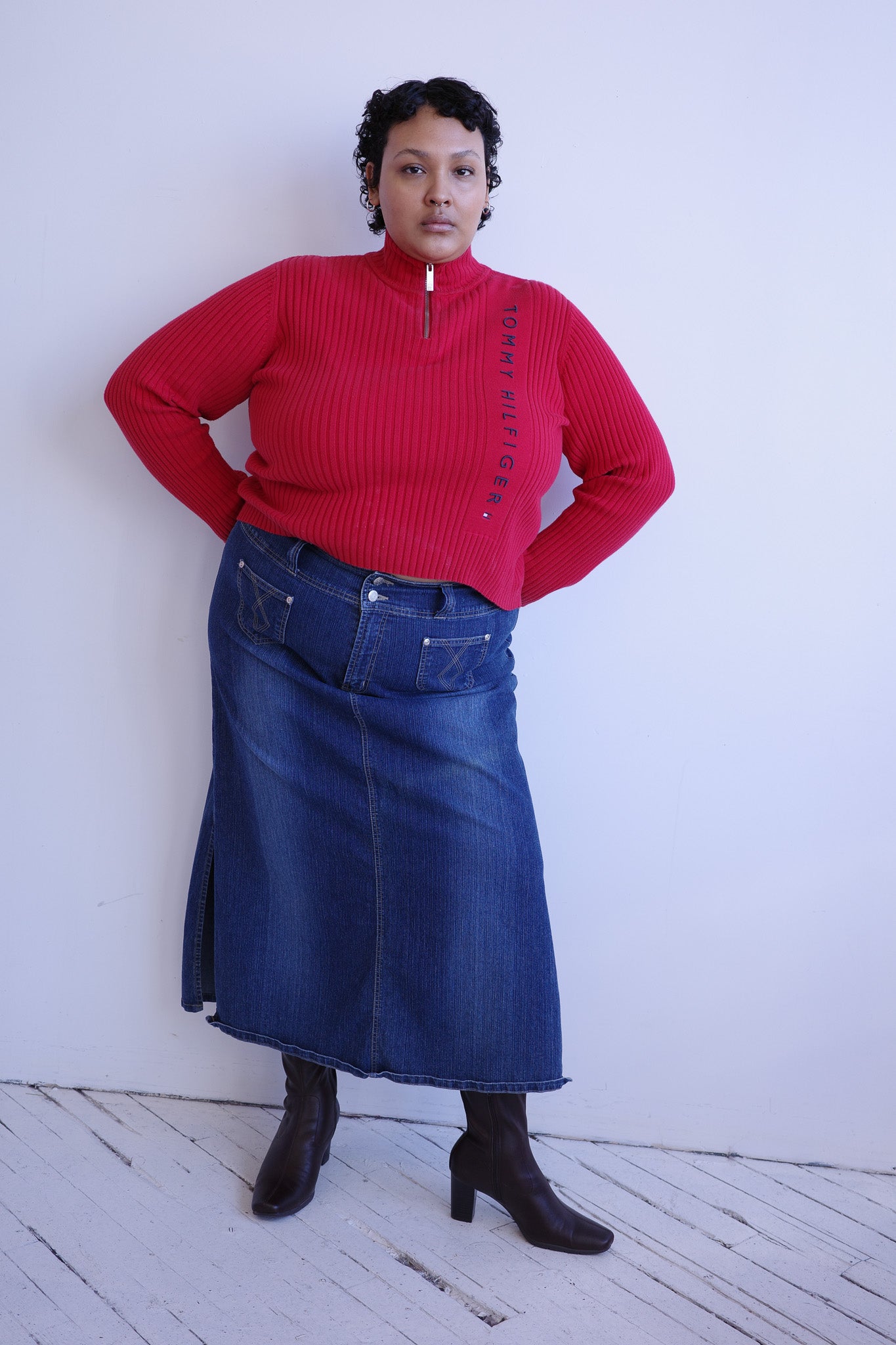 Vintage - Denim Maxi Skirt (2X)