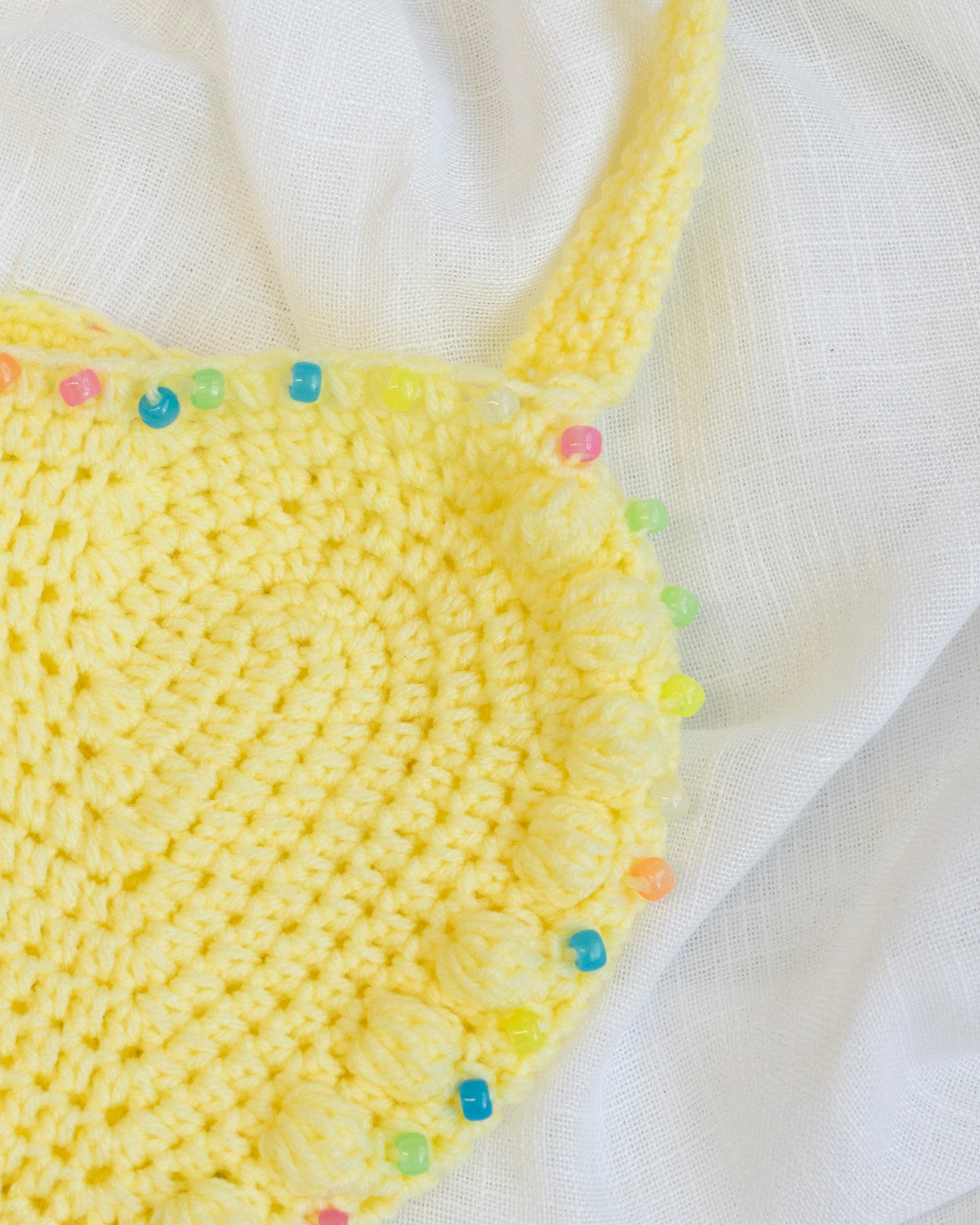 Flower Boy Ted - Yellow Crochet Heart Purse