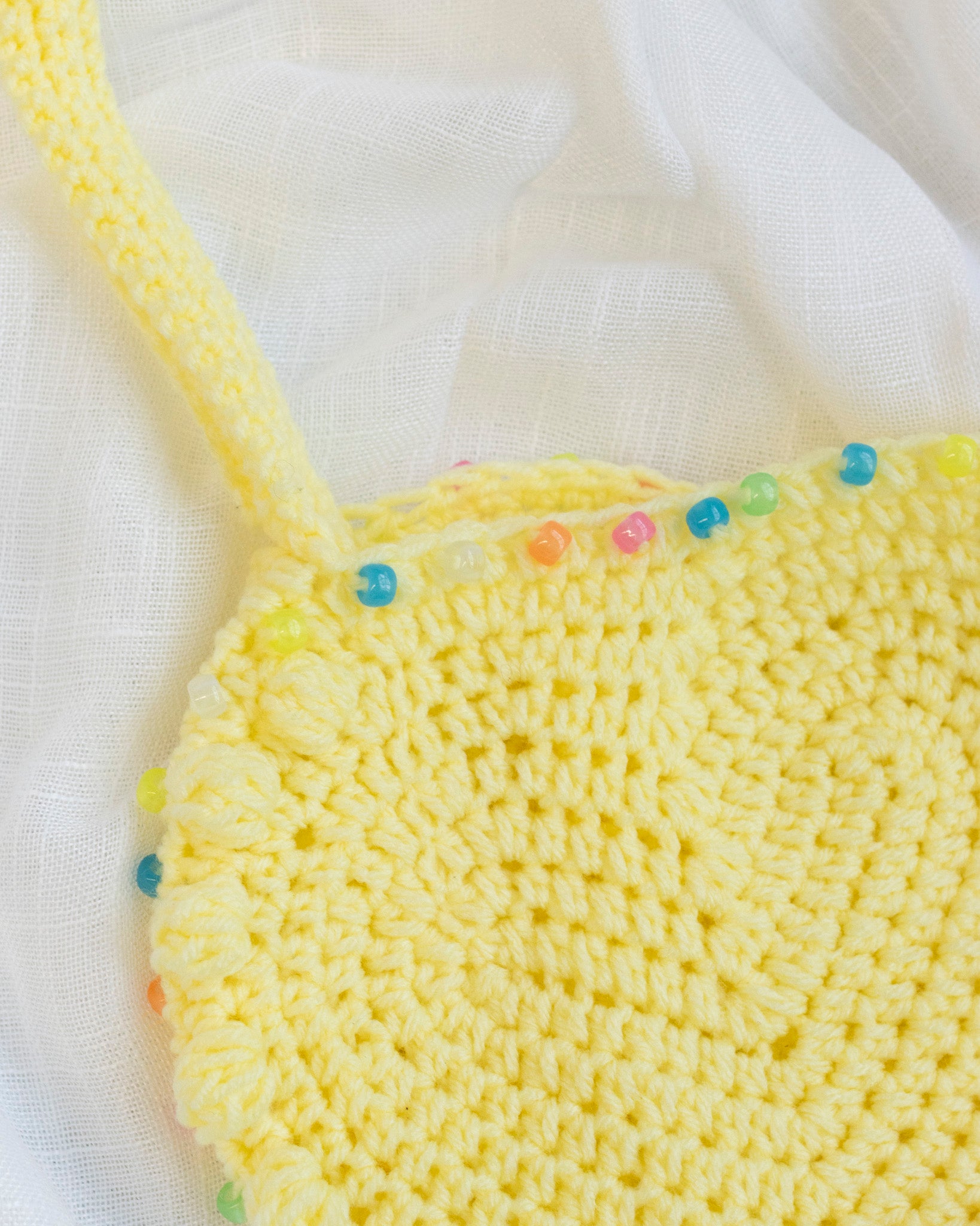 Flower Boy Ted - Yellow Crochet Heart Purse